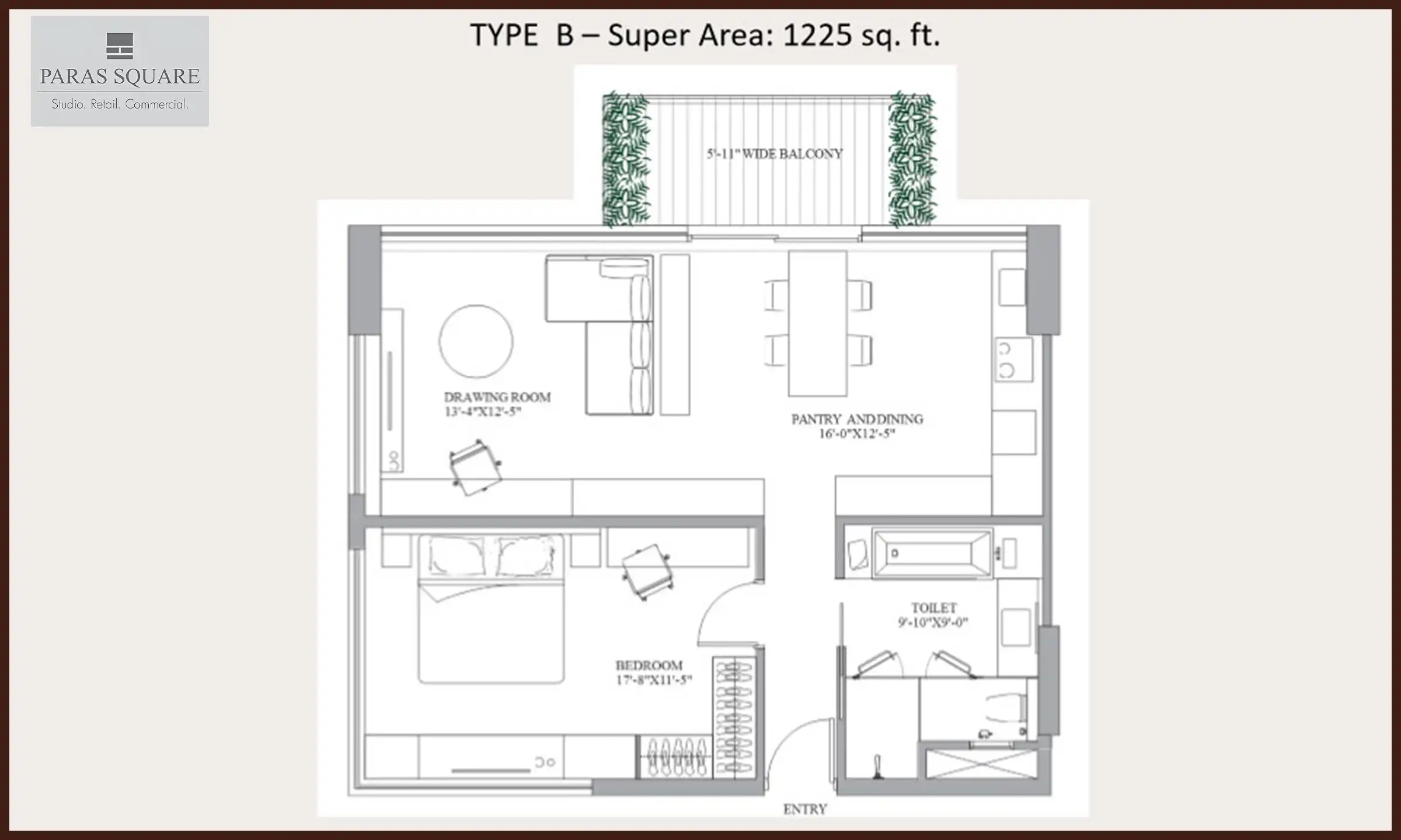 1225 Sqft