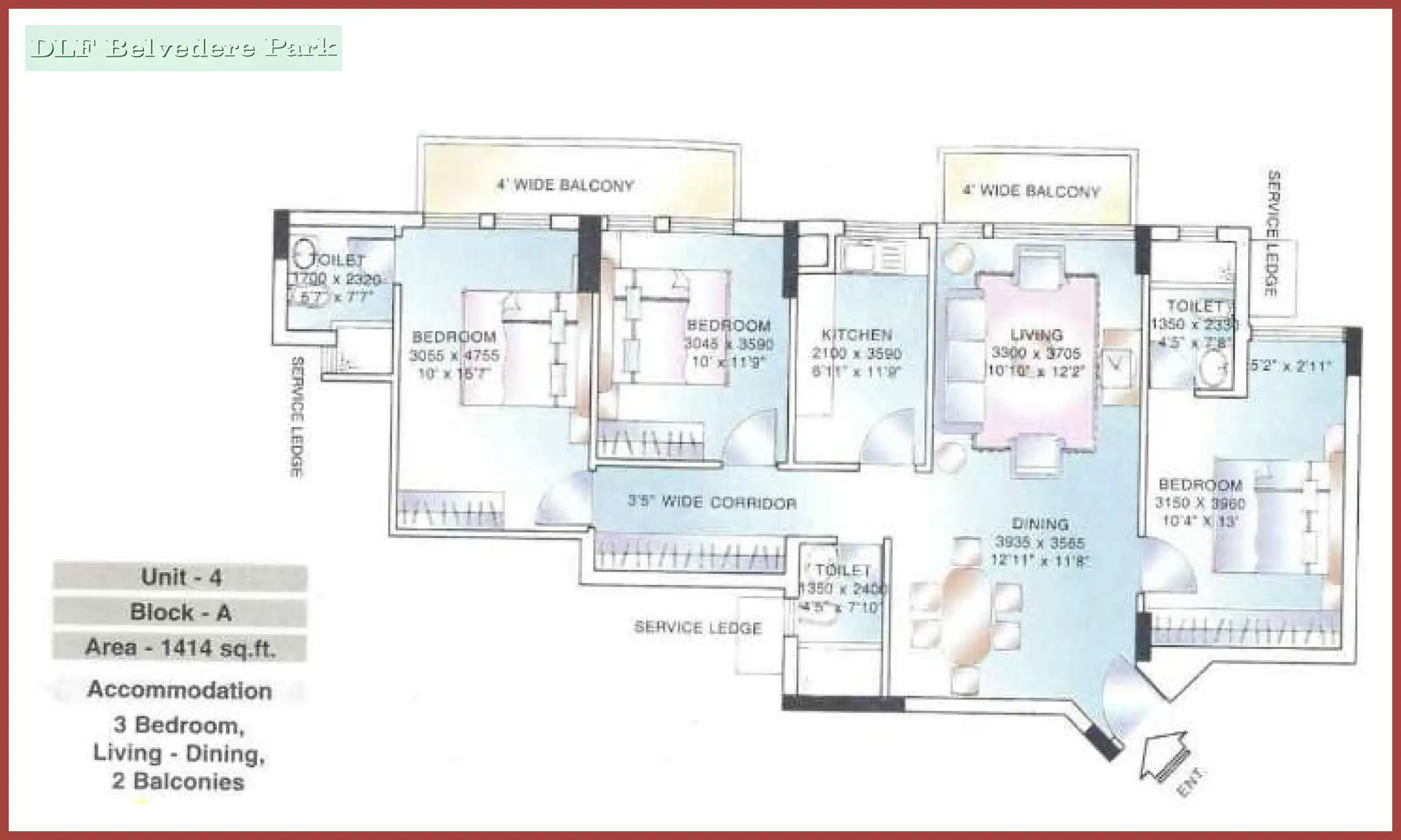 1414 Sqft