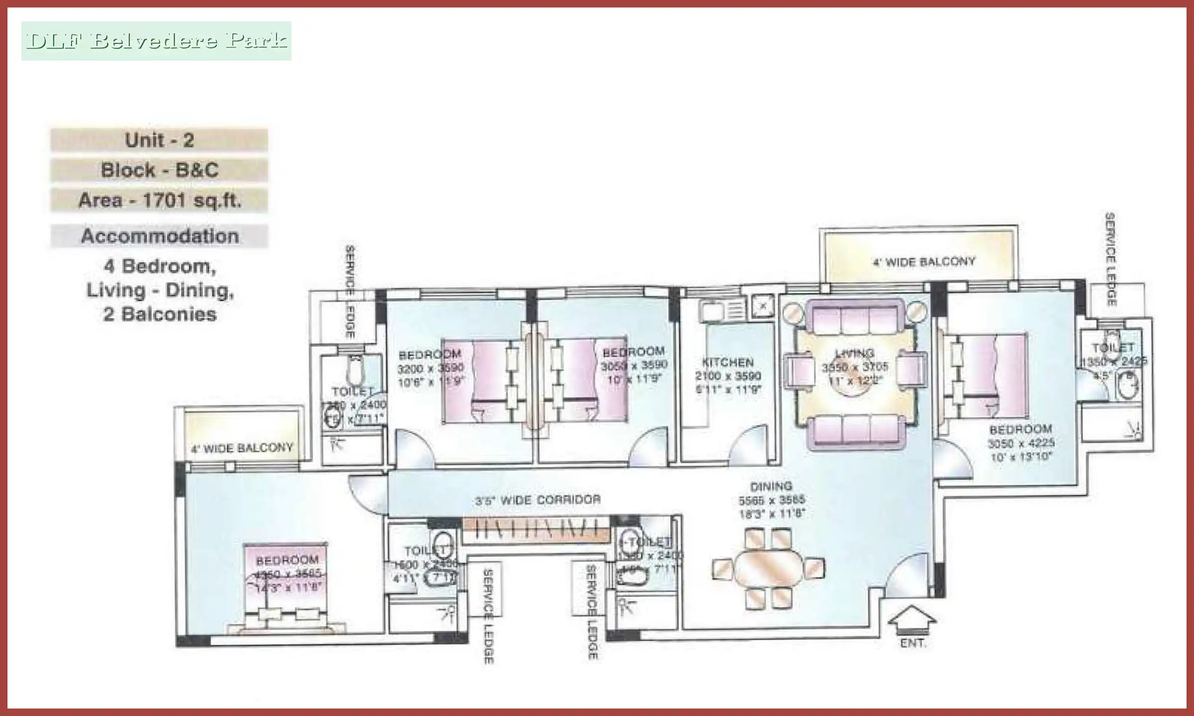 1701 Sqft