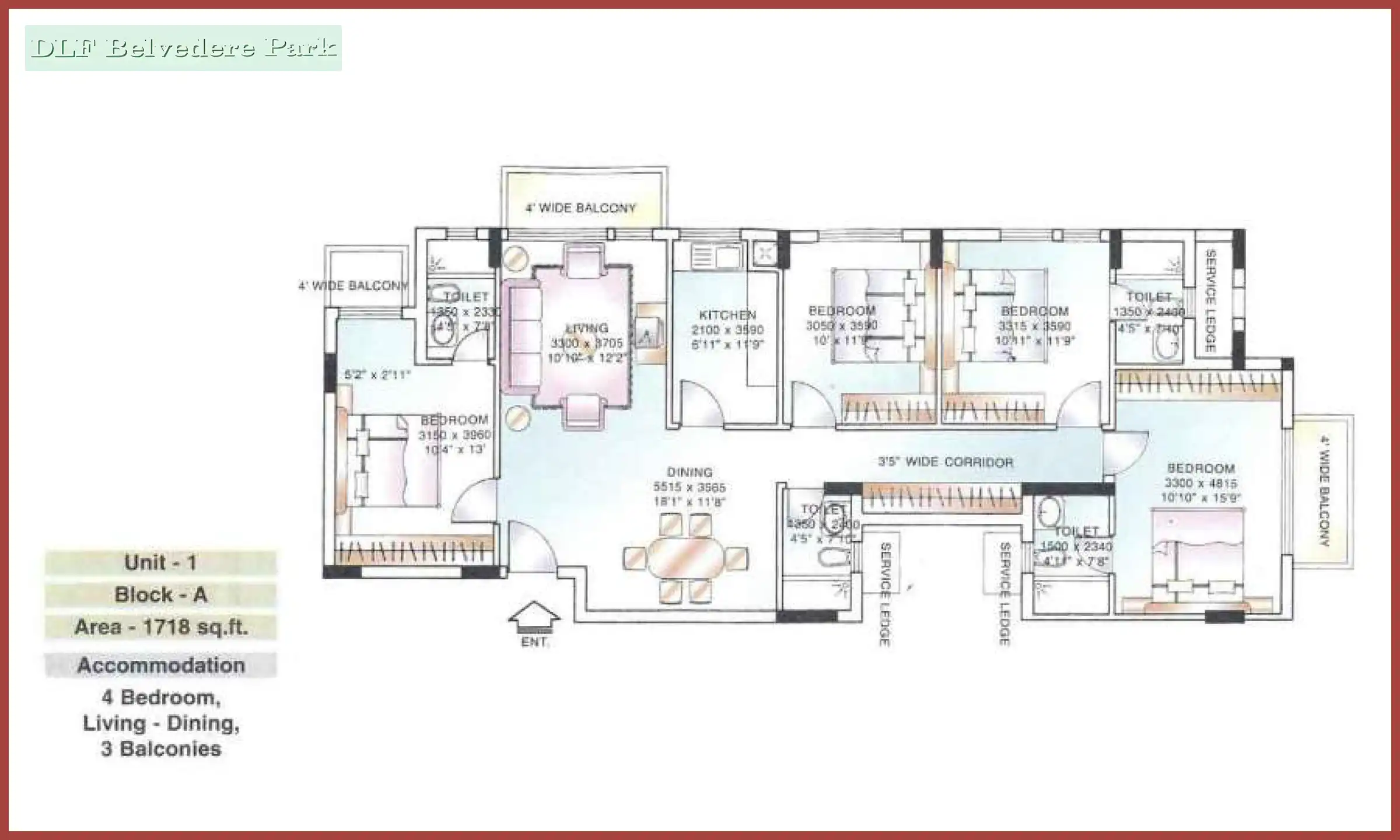 1718 Sqft