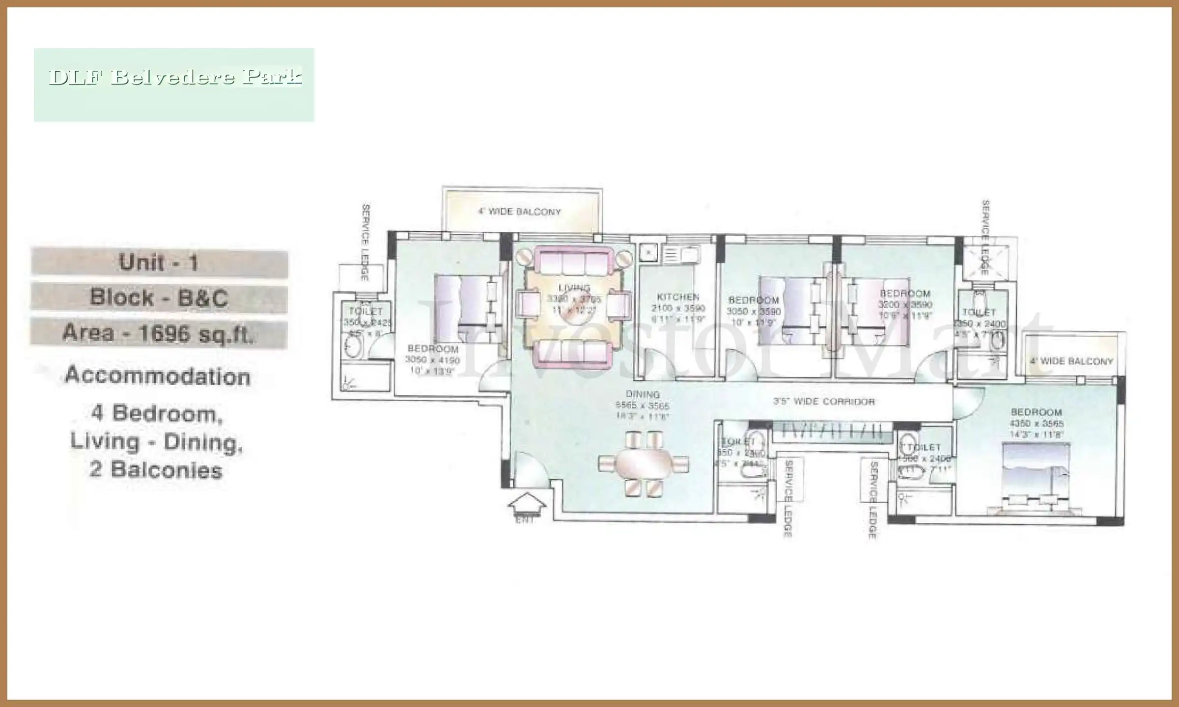 1696 Sqft