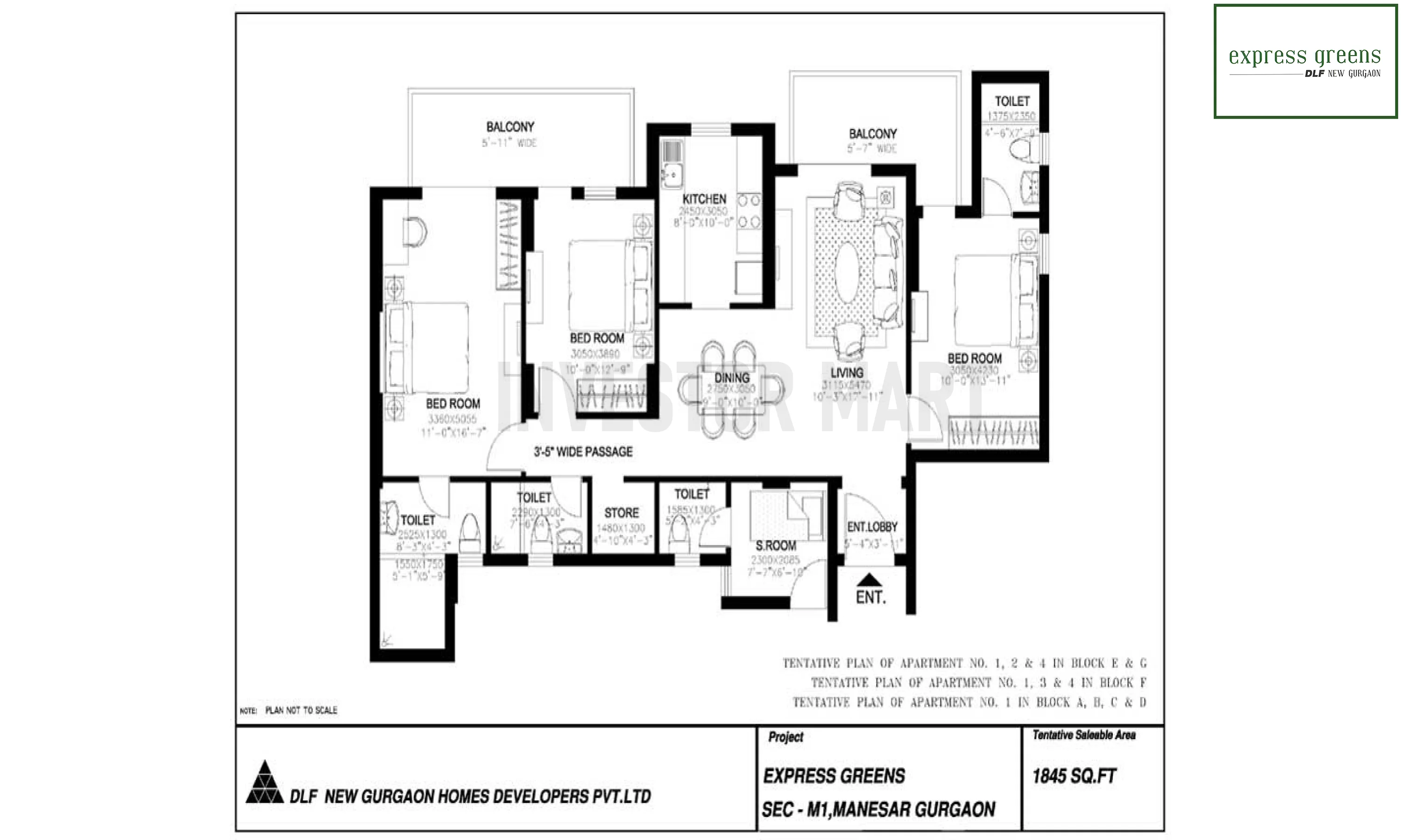 1845 Sqft