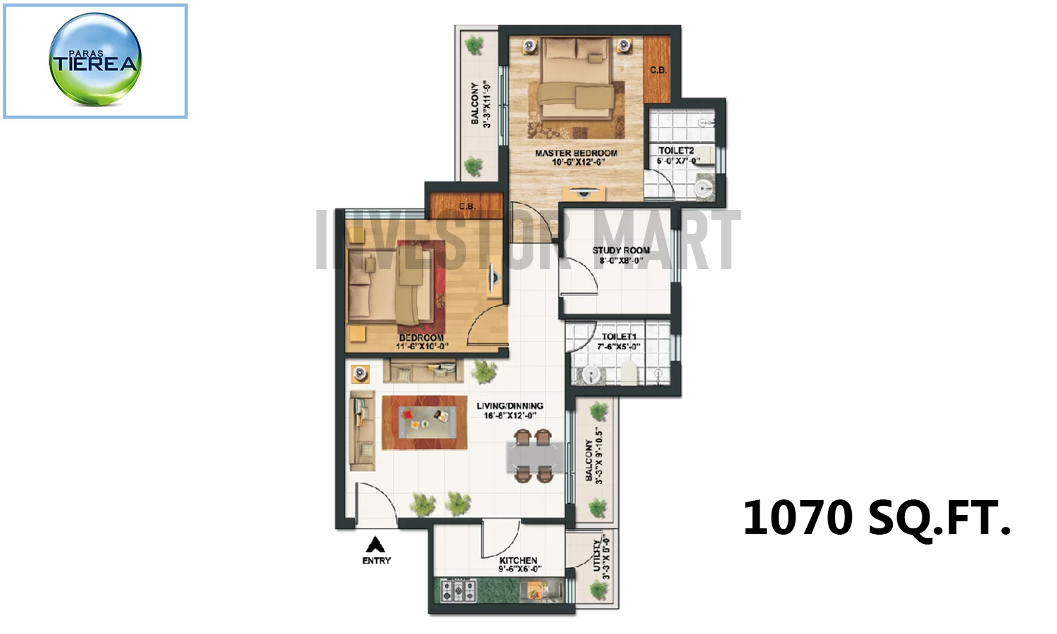 1070 Sqft