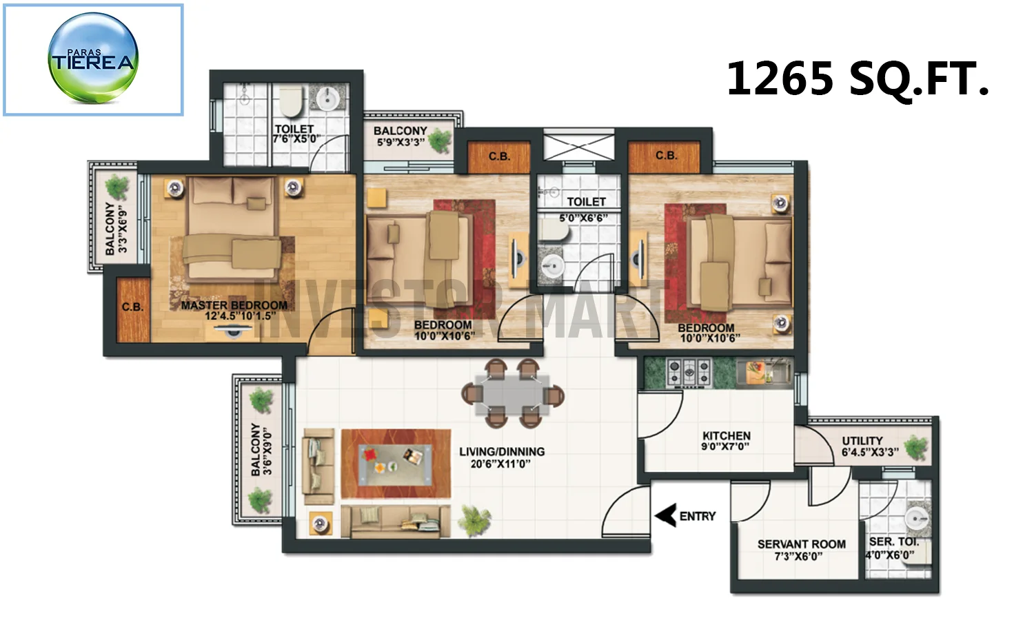 1265 Sqft