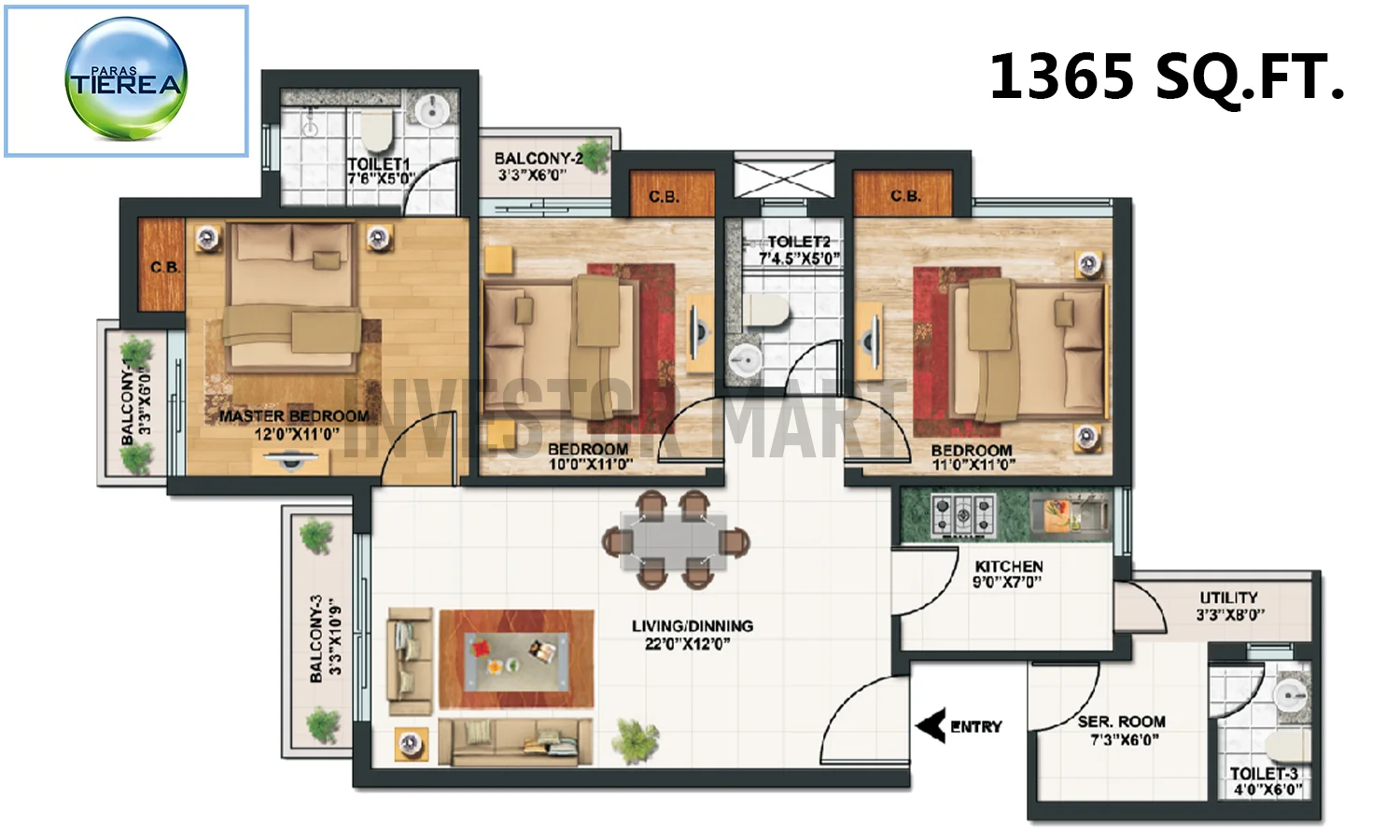 1365 Sqft
