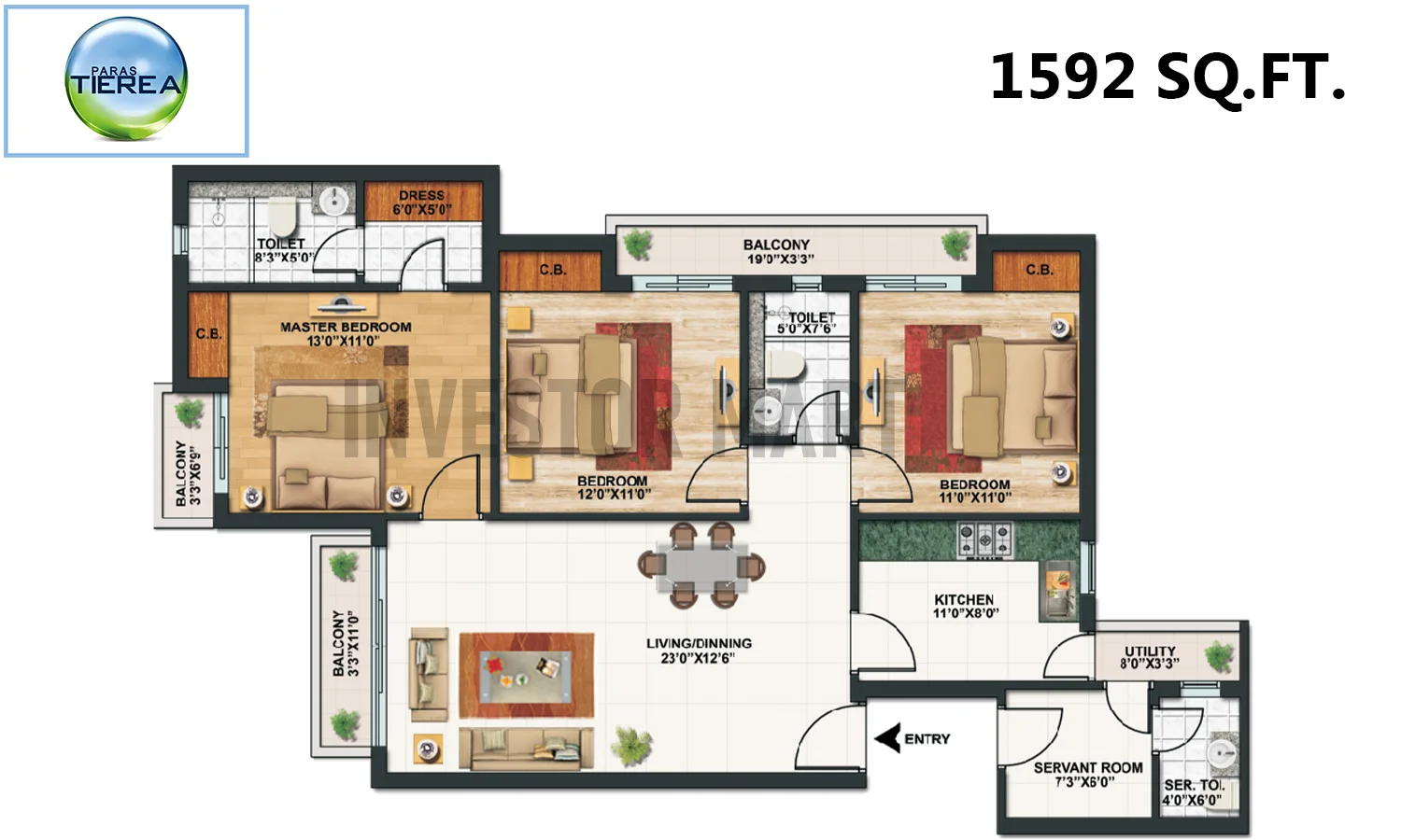 1592 Sqft