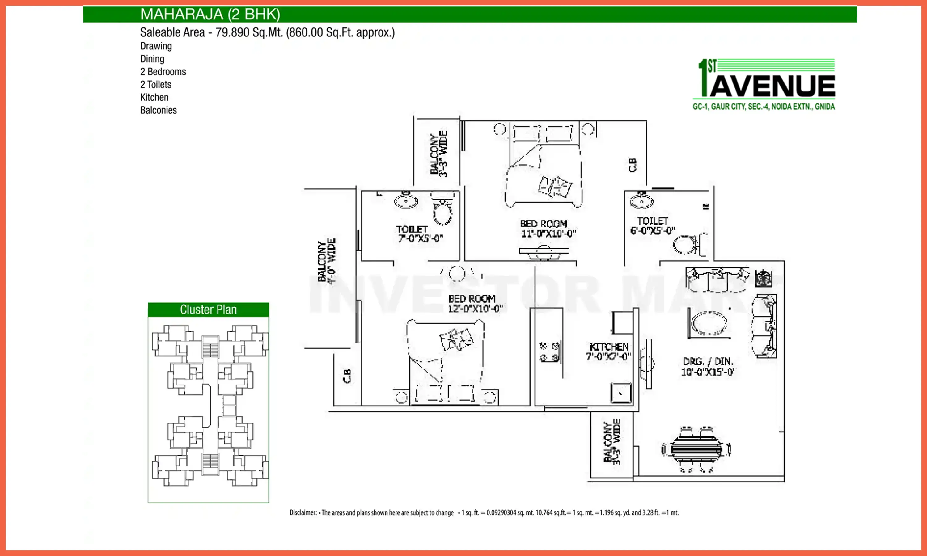 860 Sqft