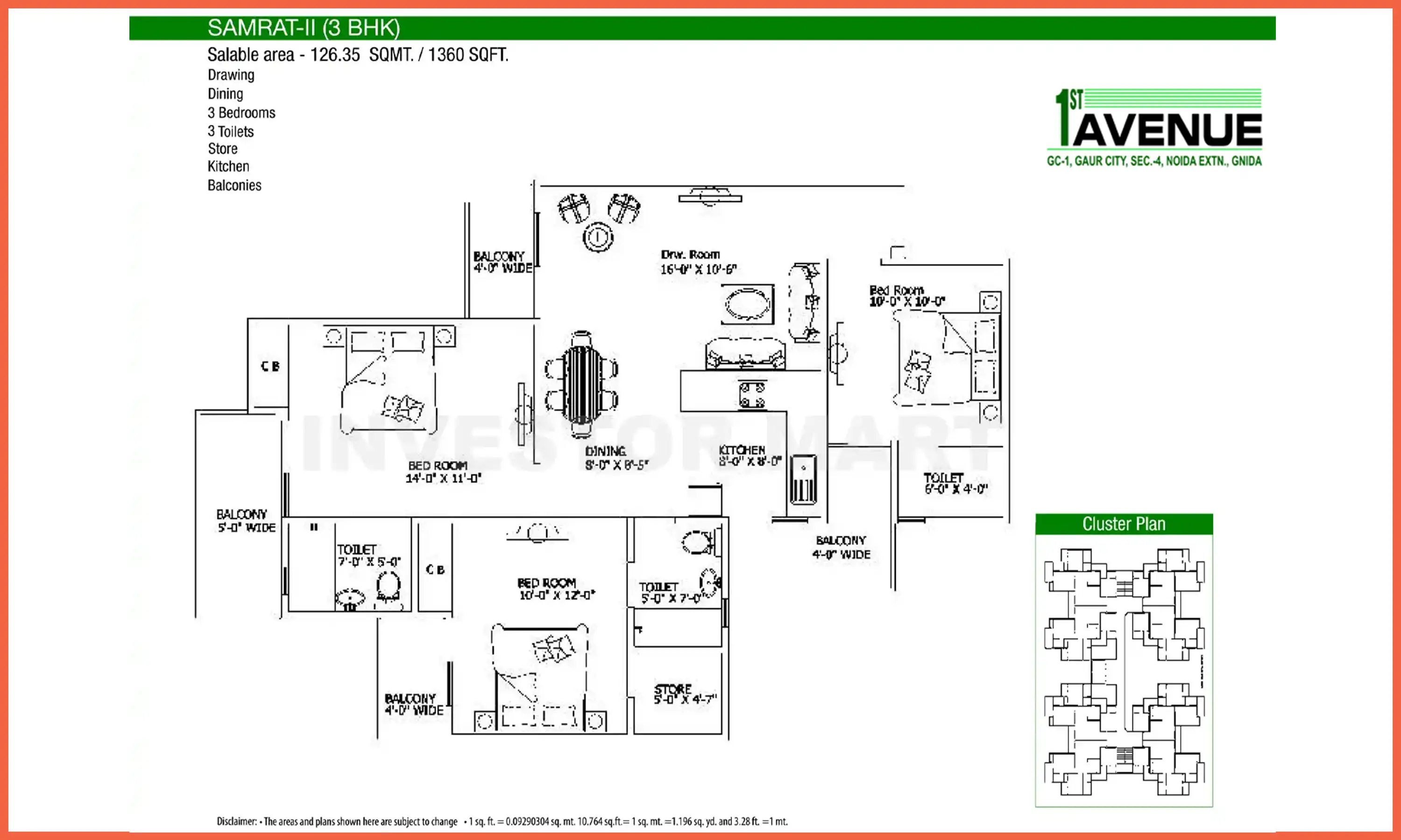1360 Sqft