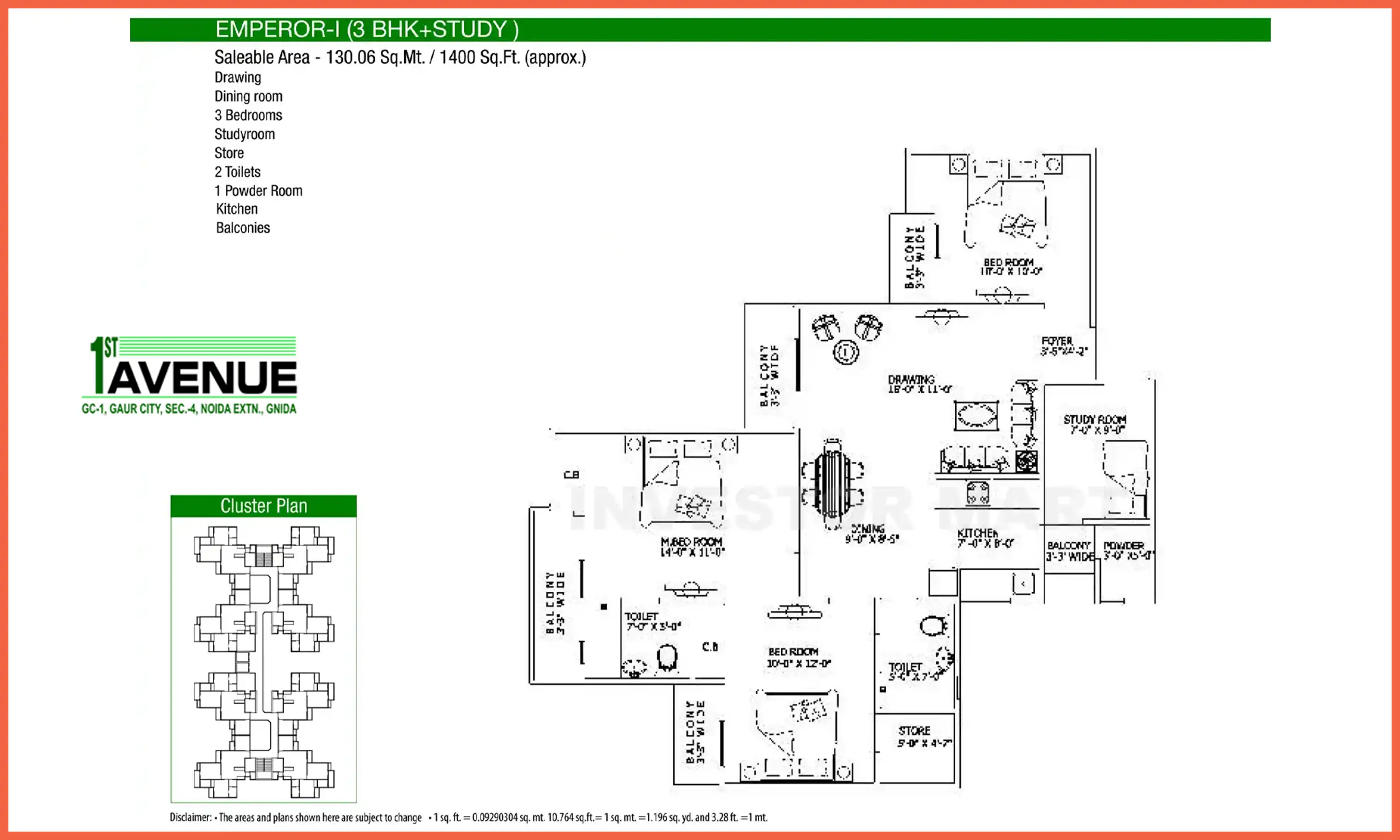 1400 Sqft