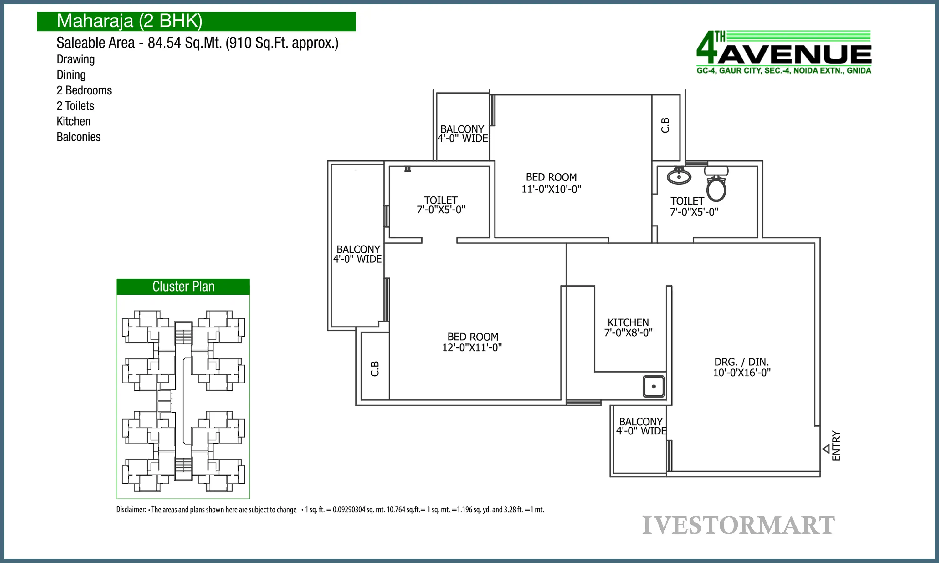 910 Sqft