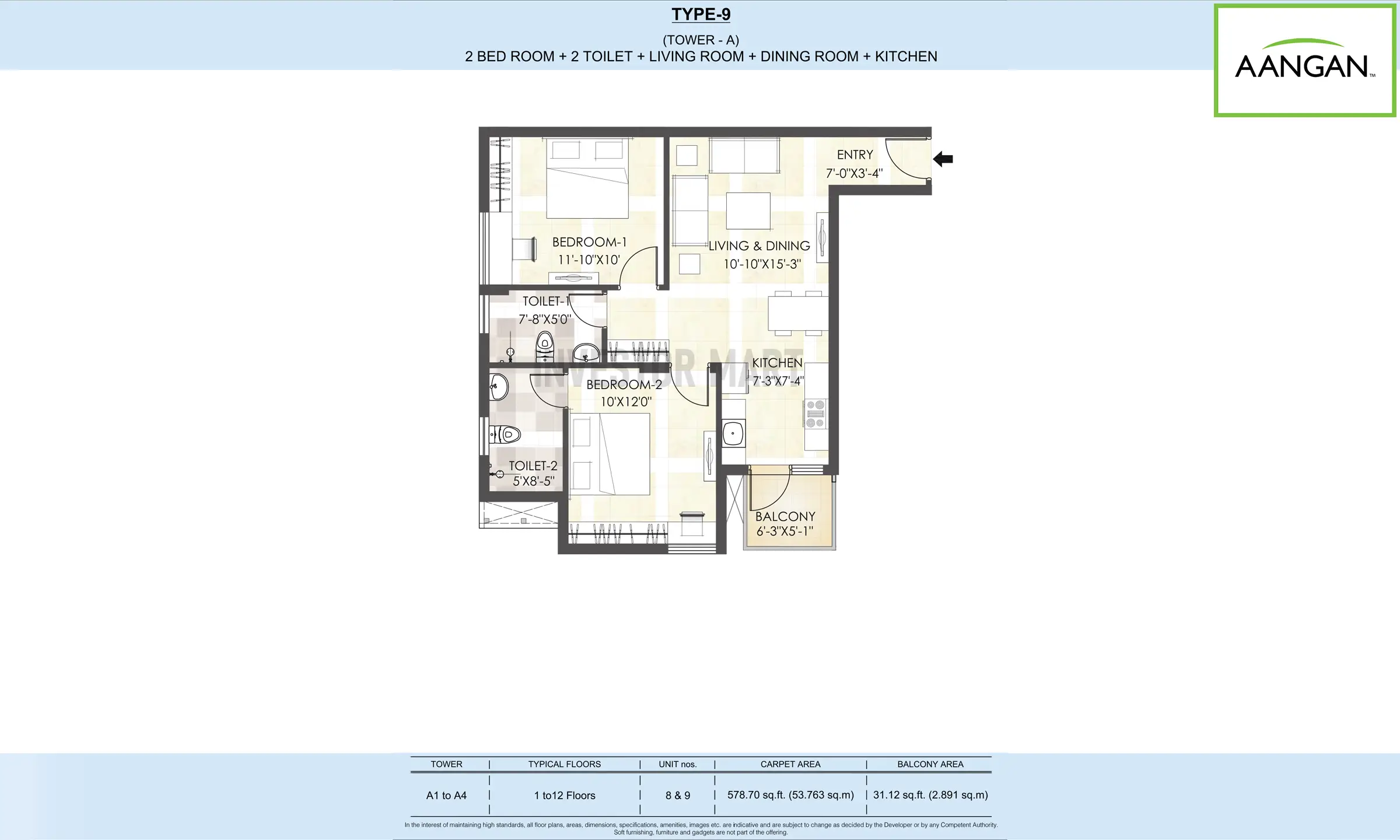 578 Sqft