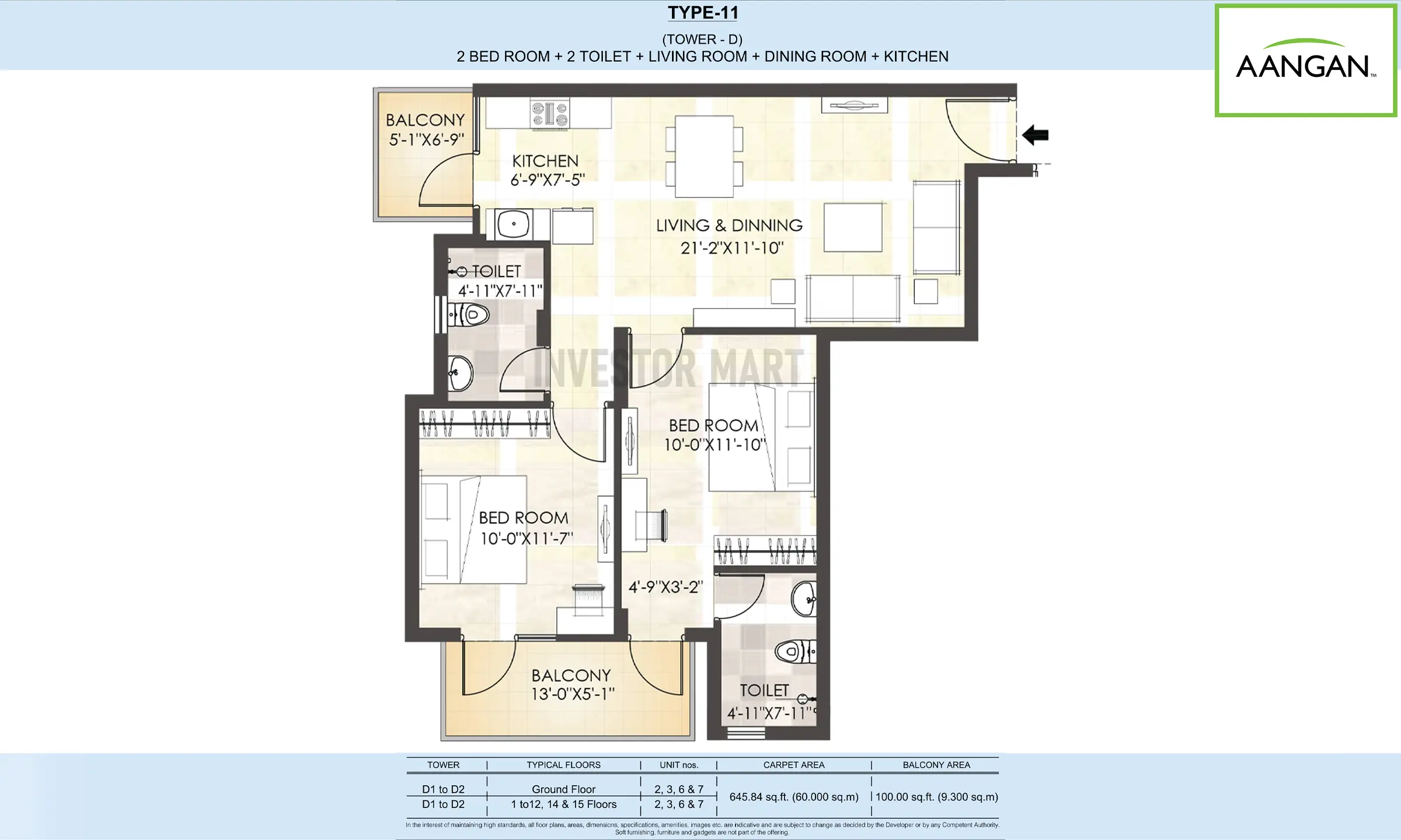 645 Sqft