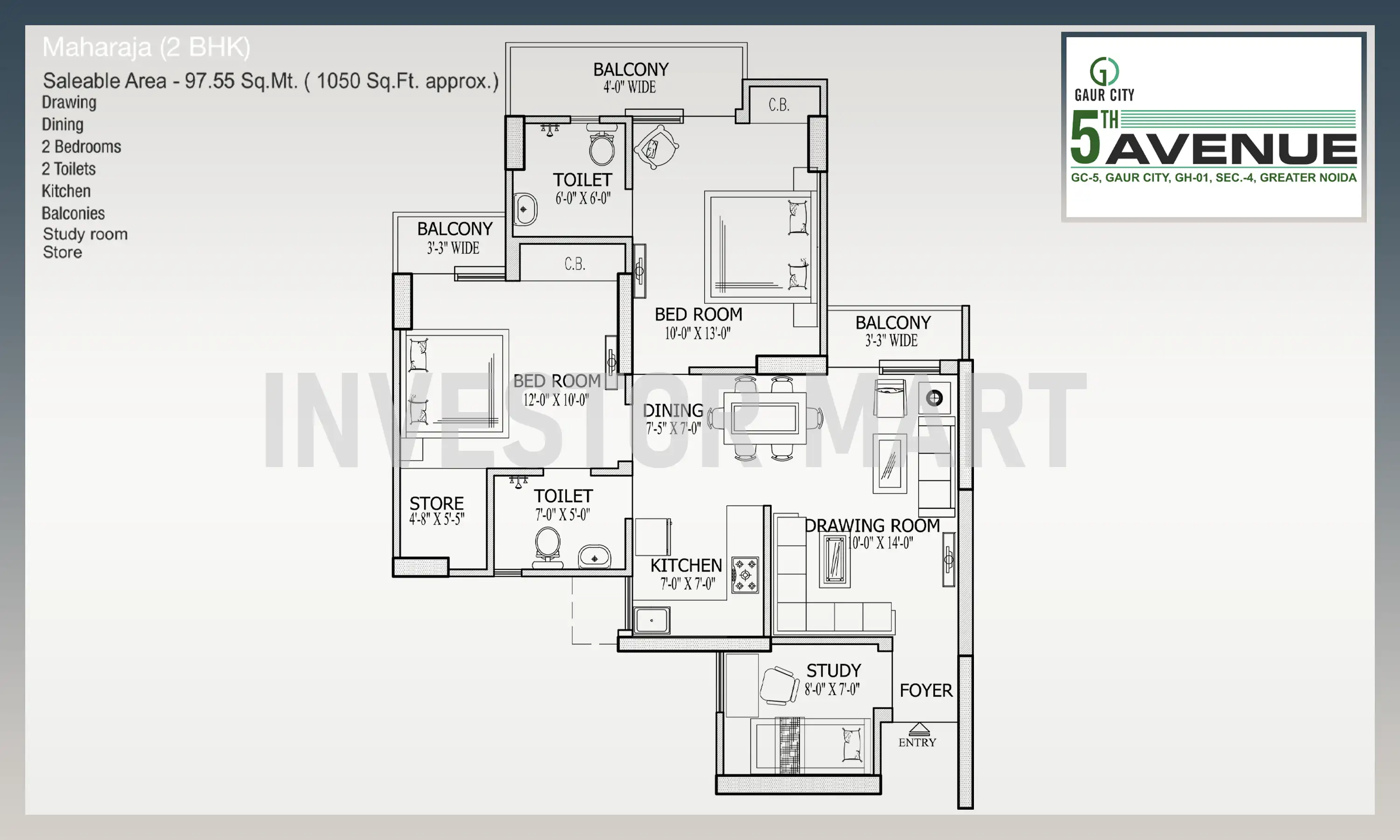1050 Sqft