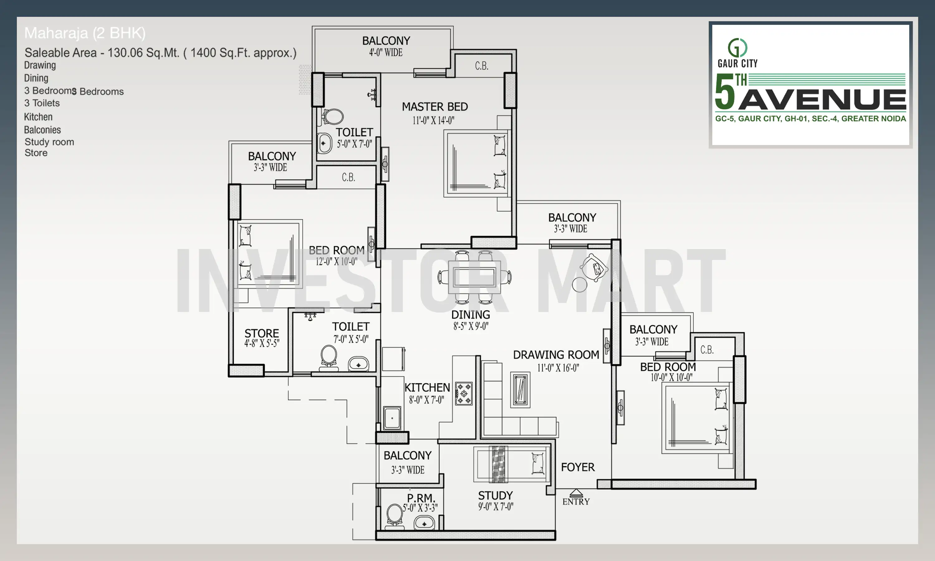 1400 Sqft