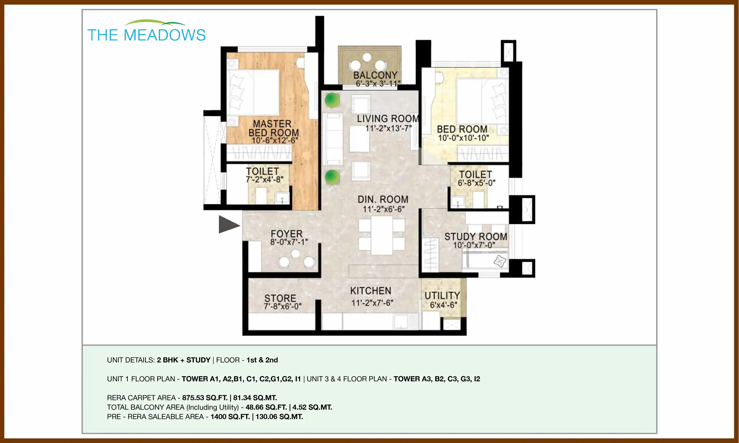 1400 Sqft