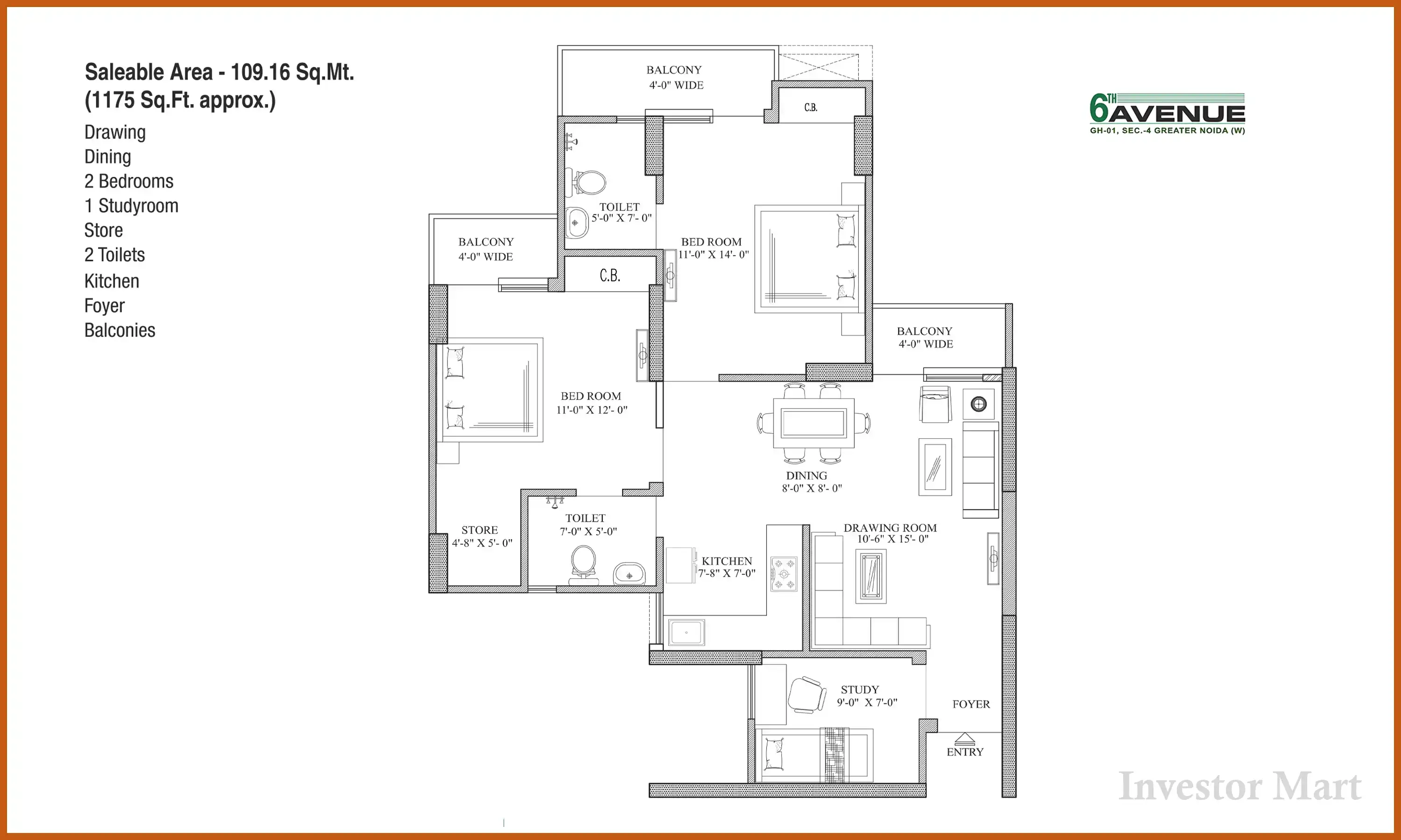 1175 Sqft