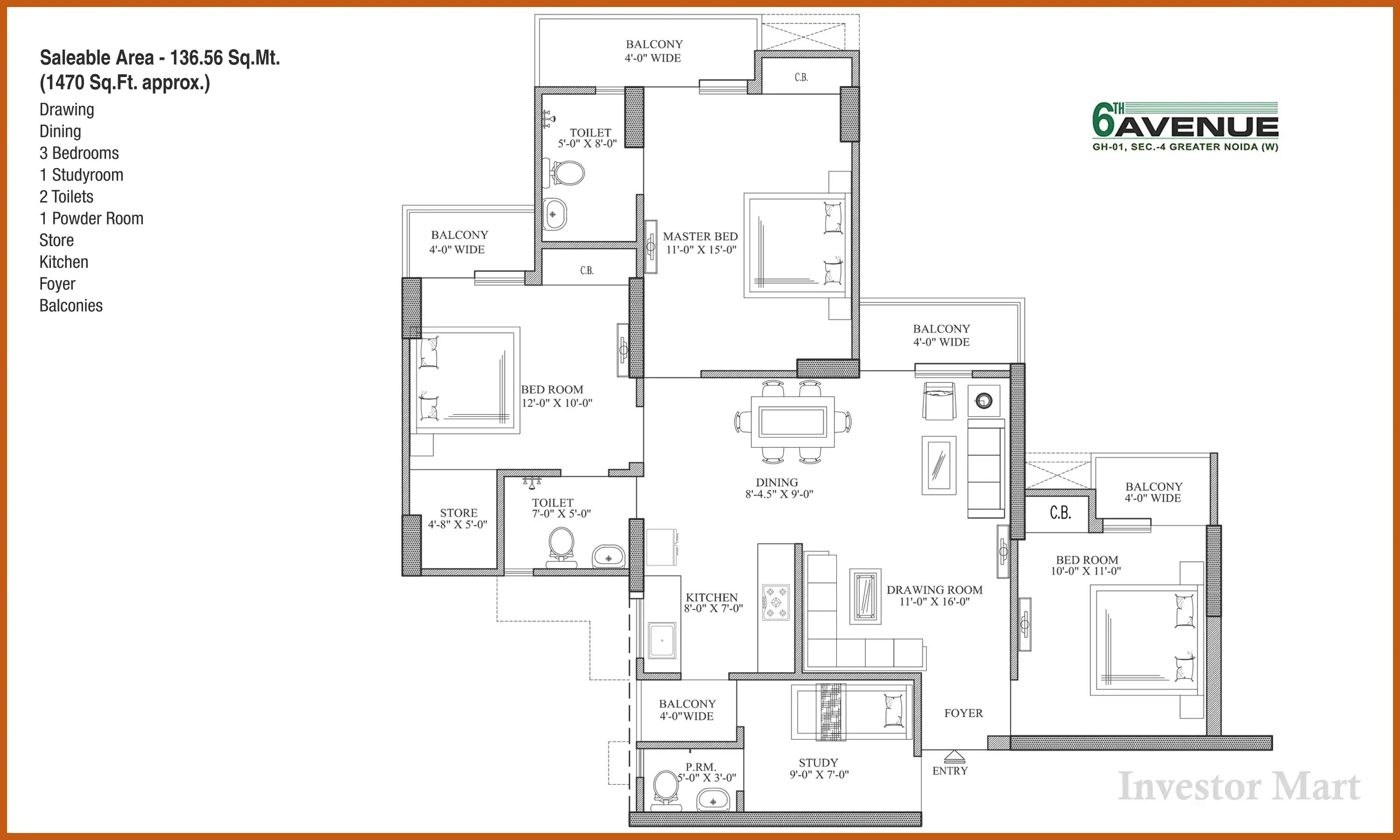 1470 Sqft