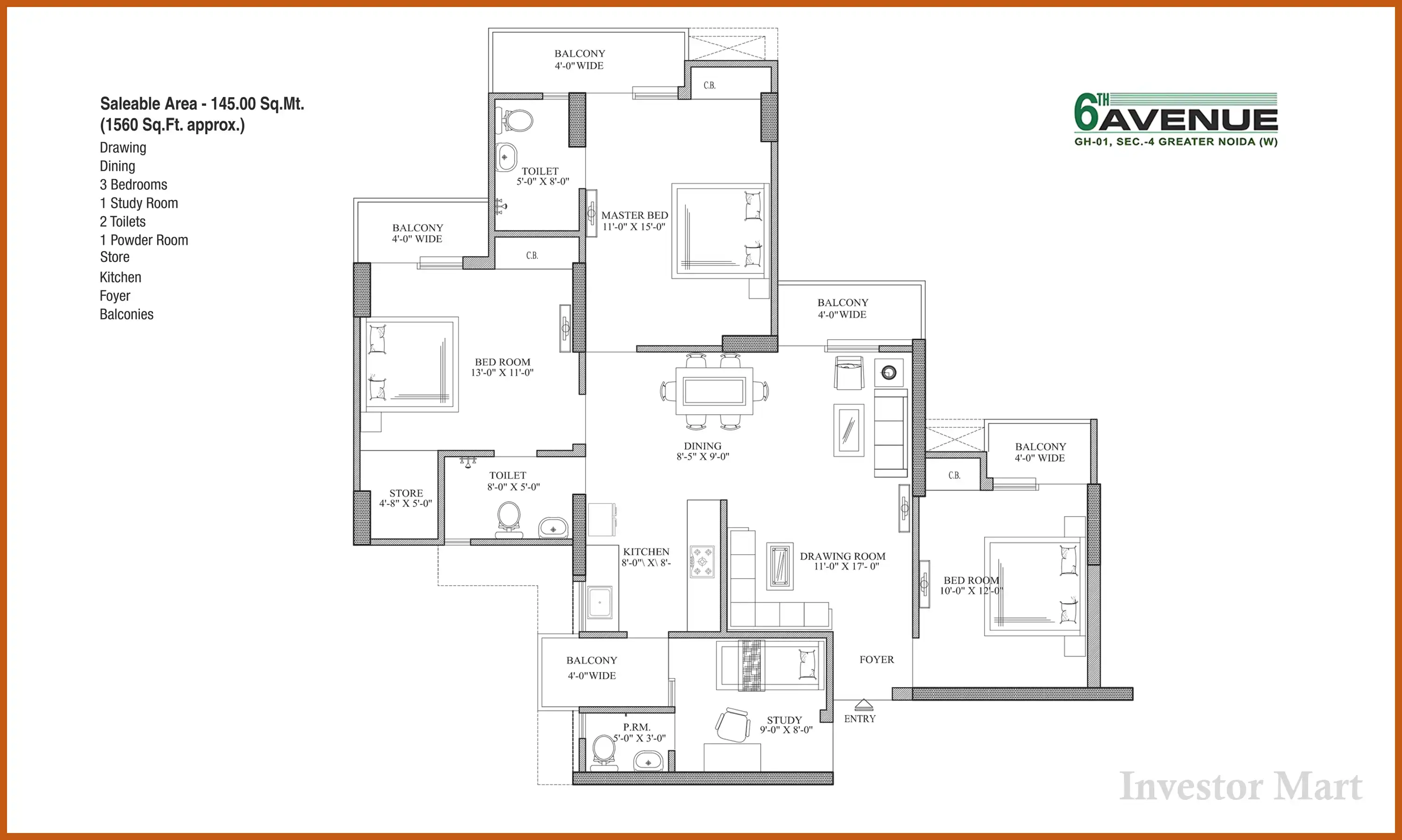 1560 Sqft