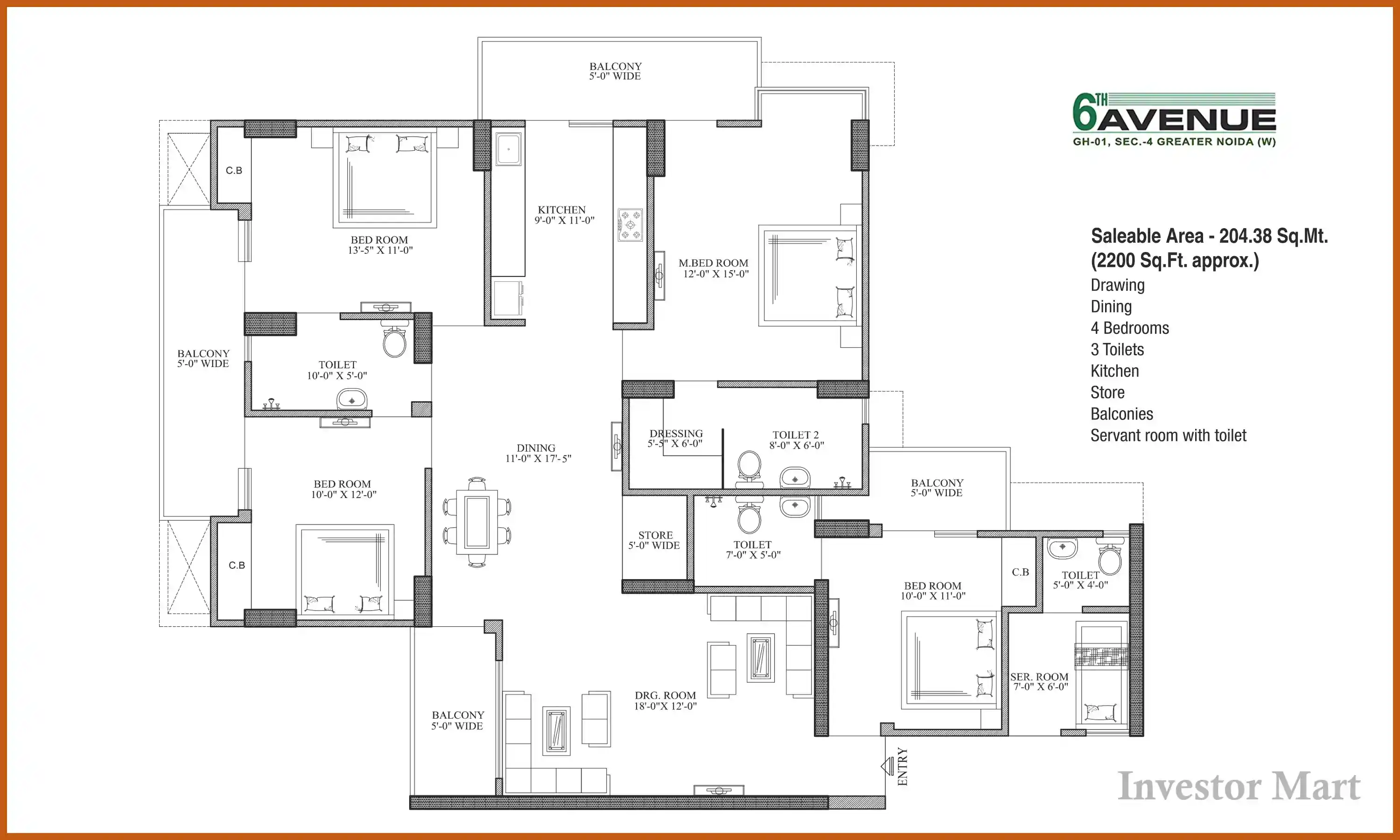 2200 Sqft