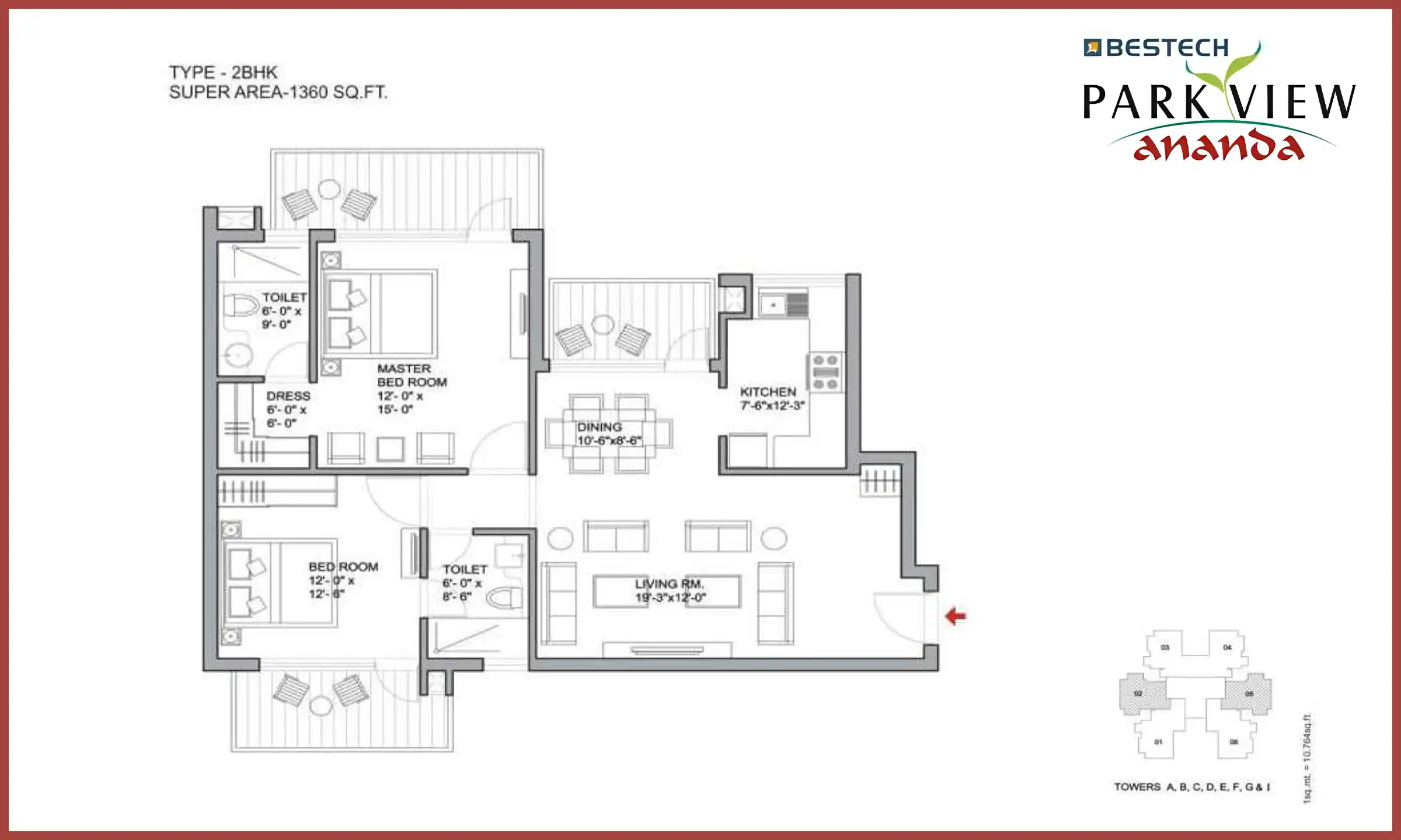 1360 Sqft