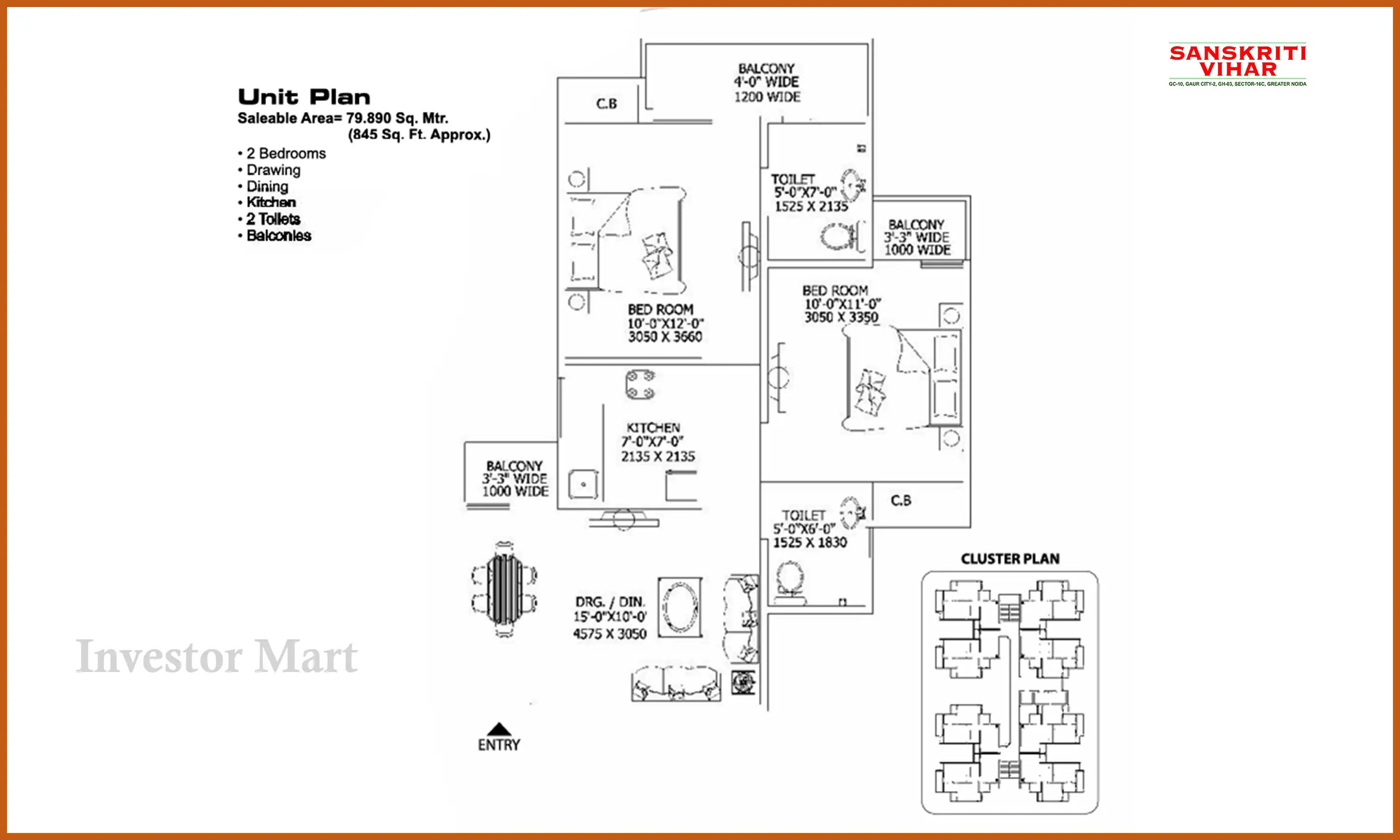 845 Sqft