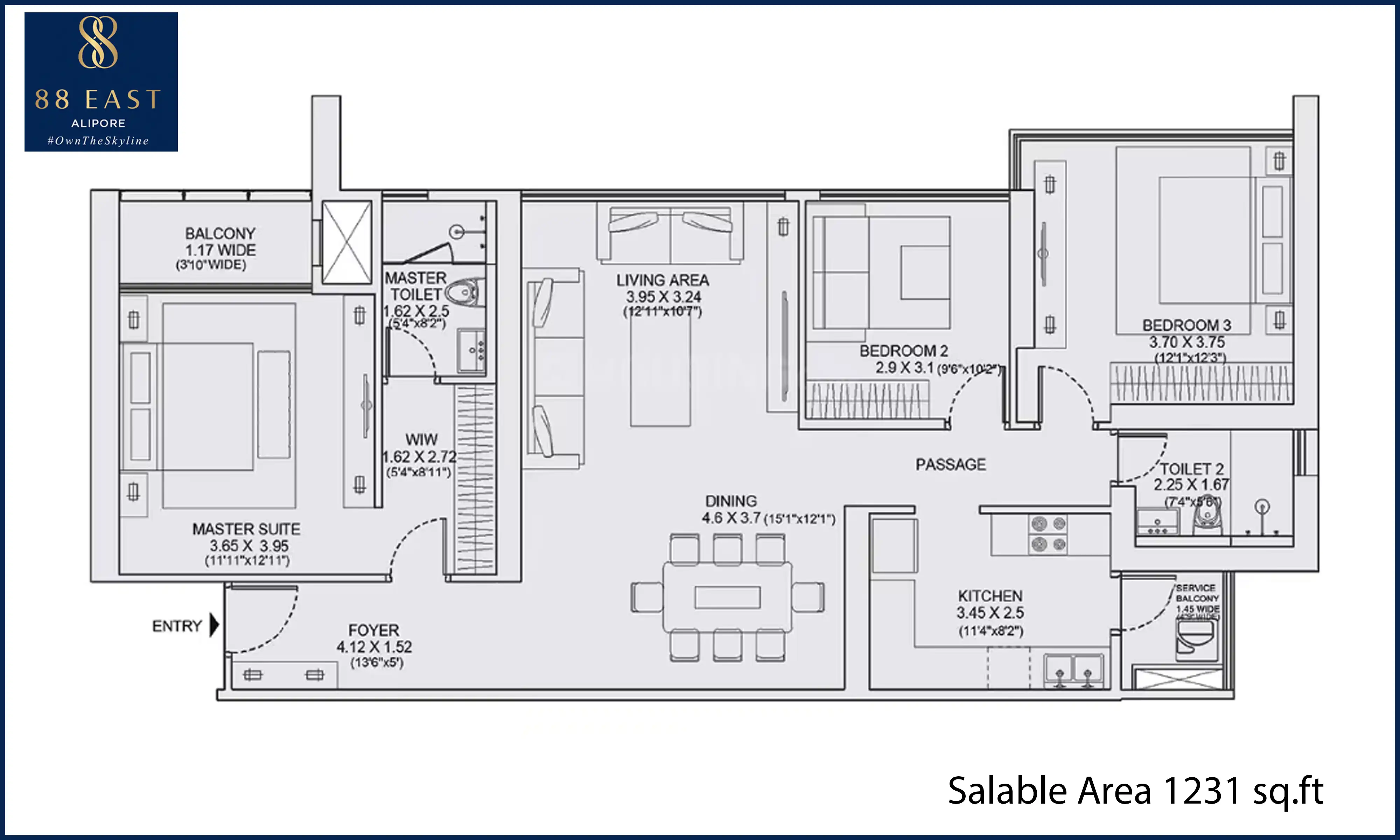 1231 Sqft