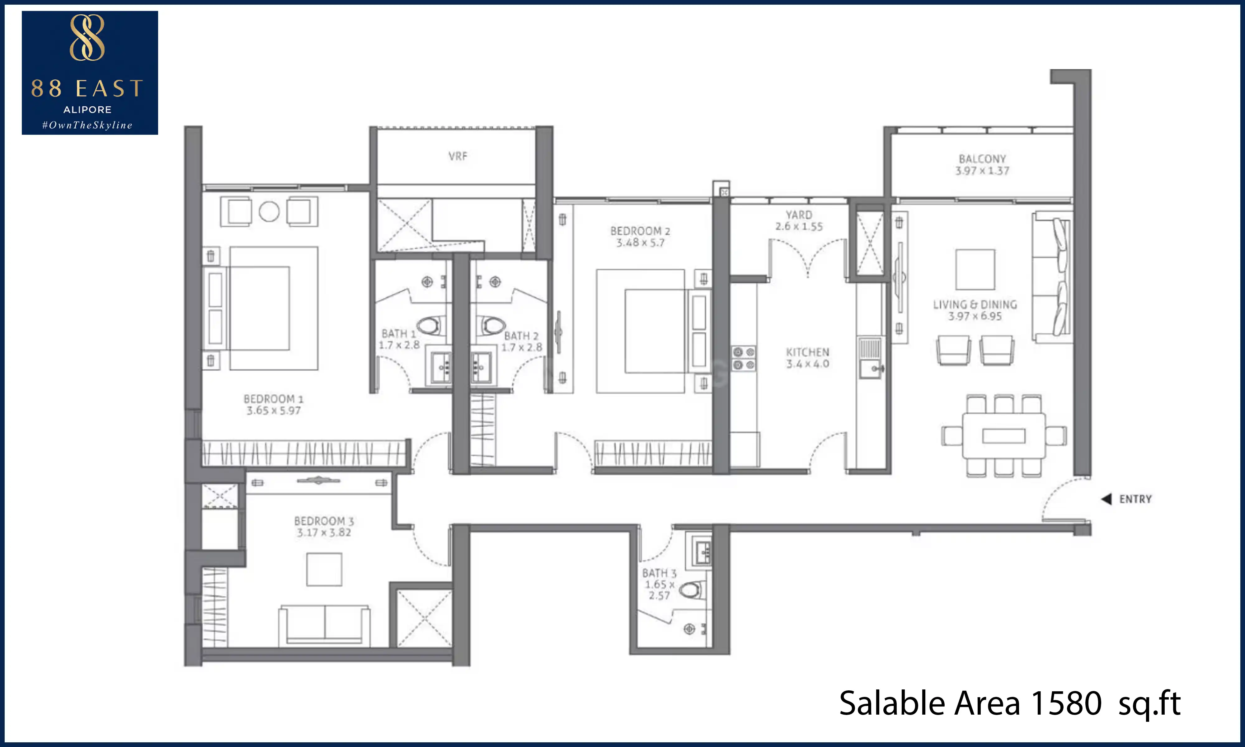 1580 Sqft