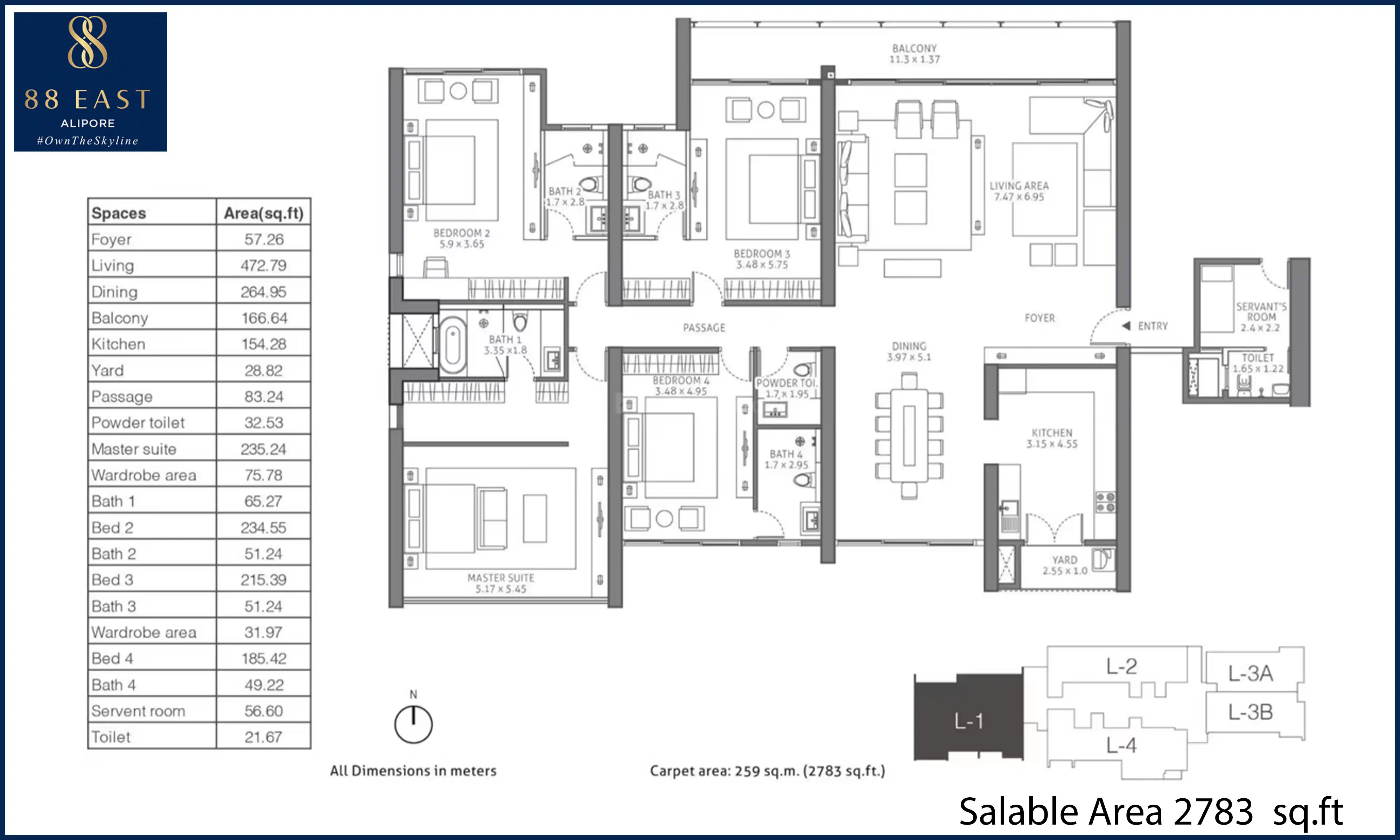 2783 Sqft