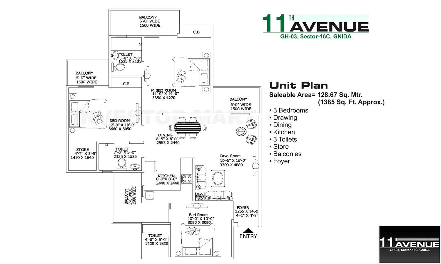 1385 Sqft