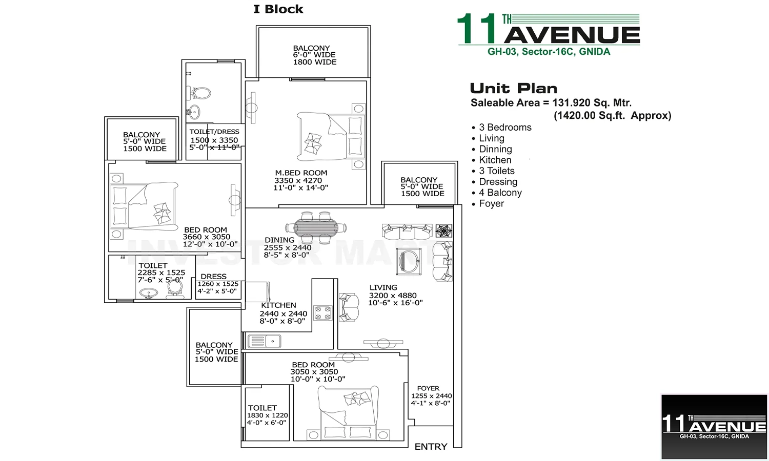 1420 Sqft