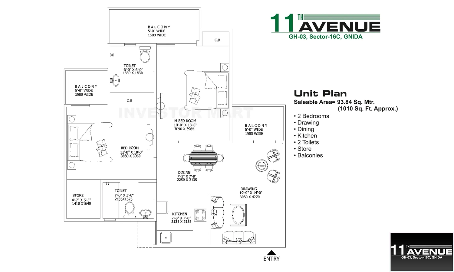 1010 Sqft