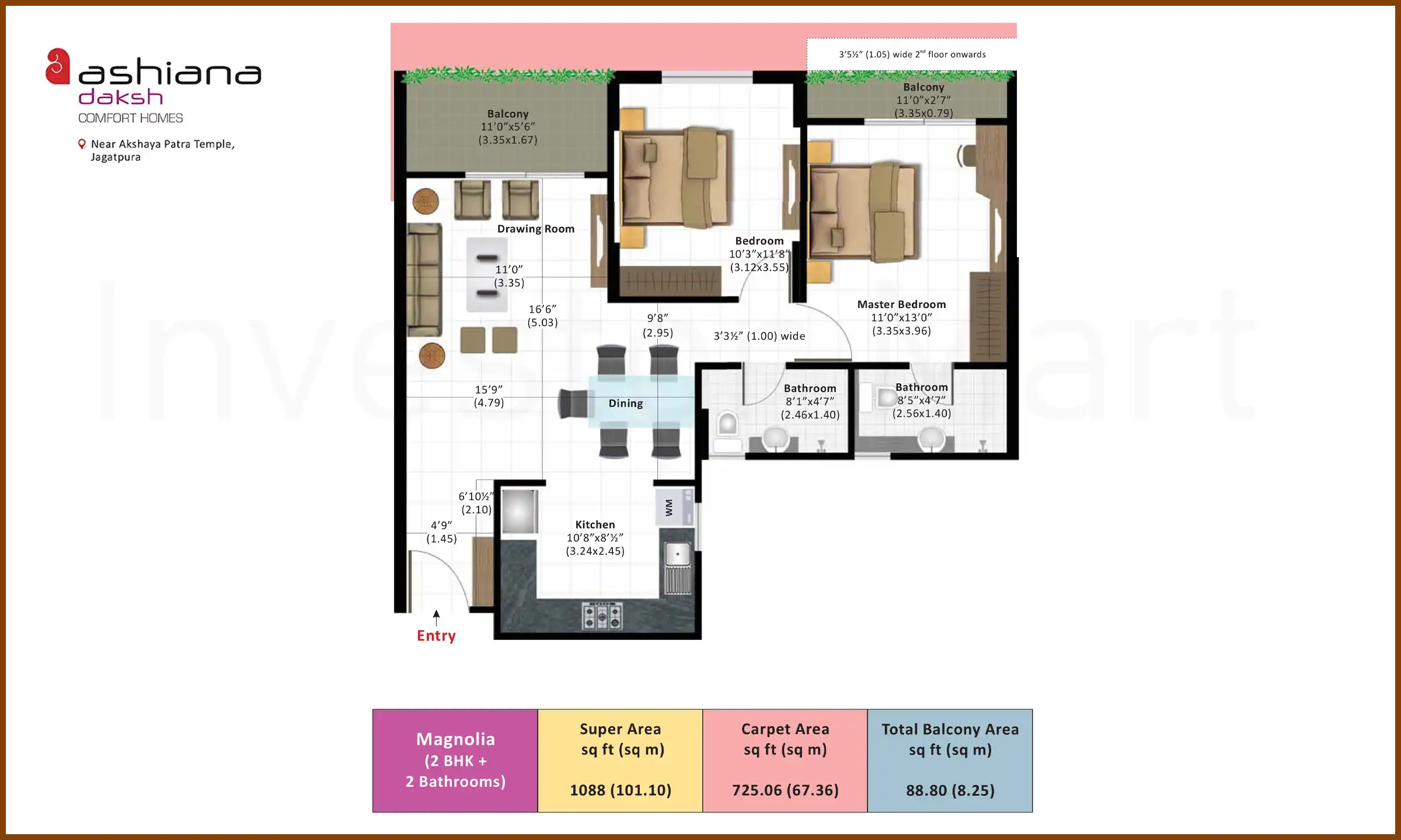 1088 Sqft