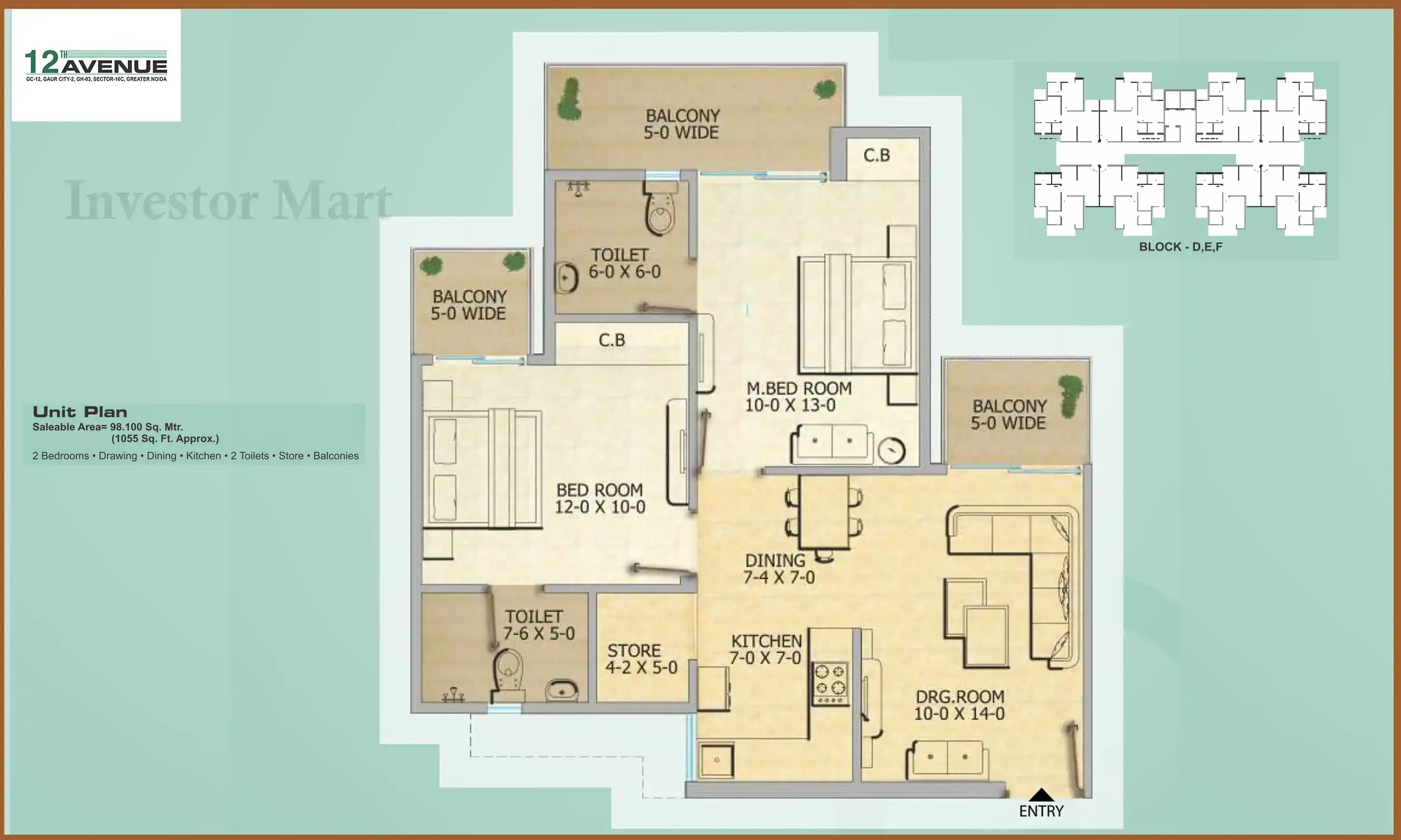 1055 Sqft