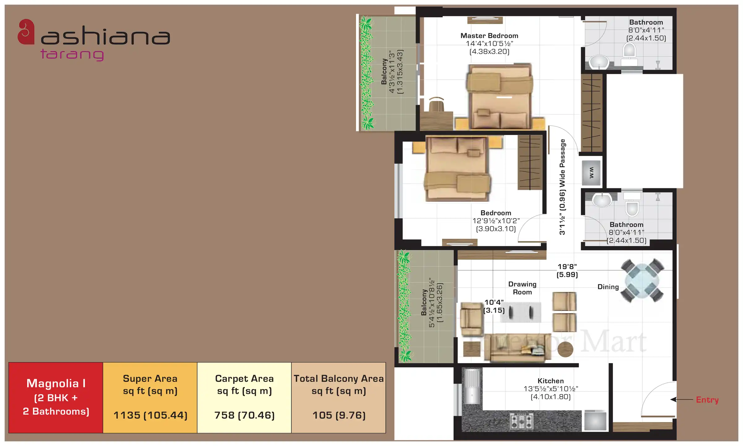 1135 Sqft