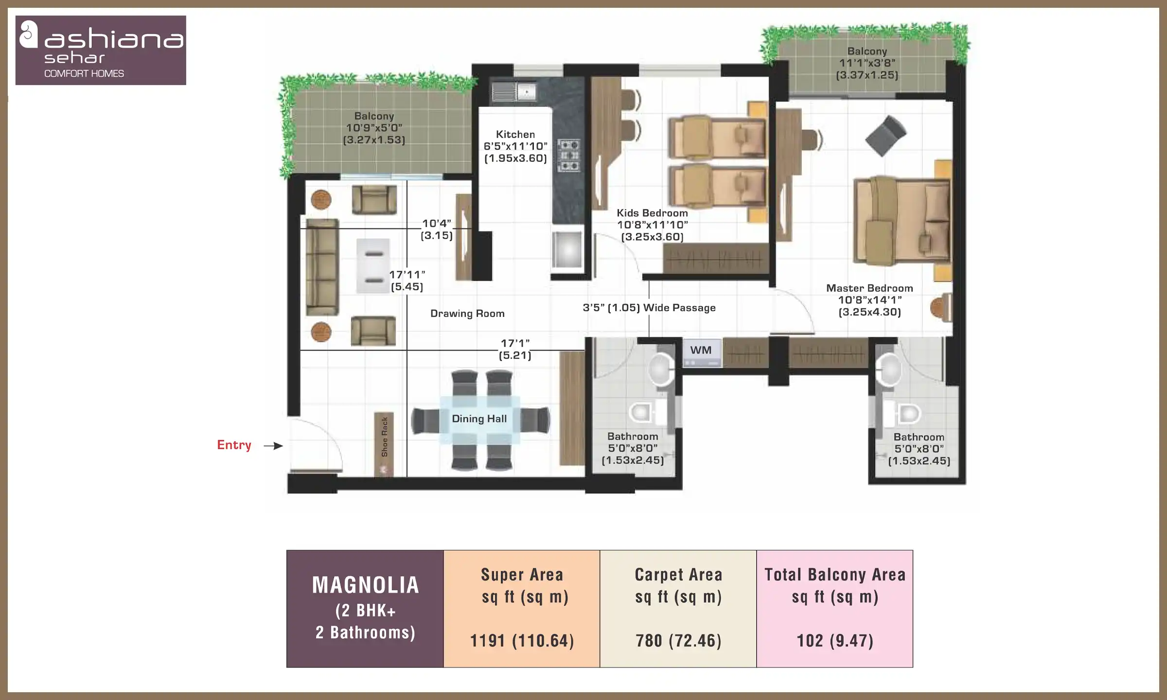 1191 Sqft