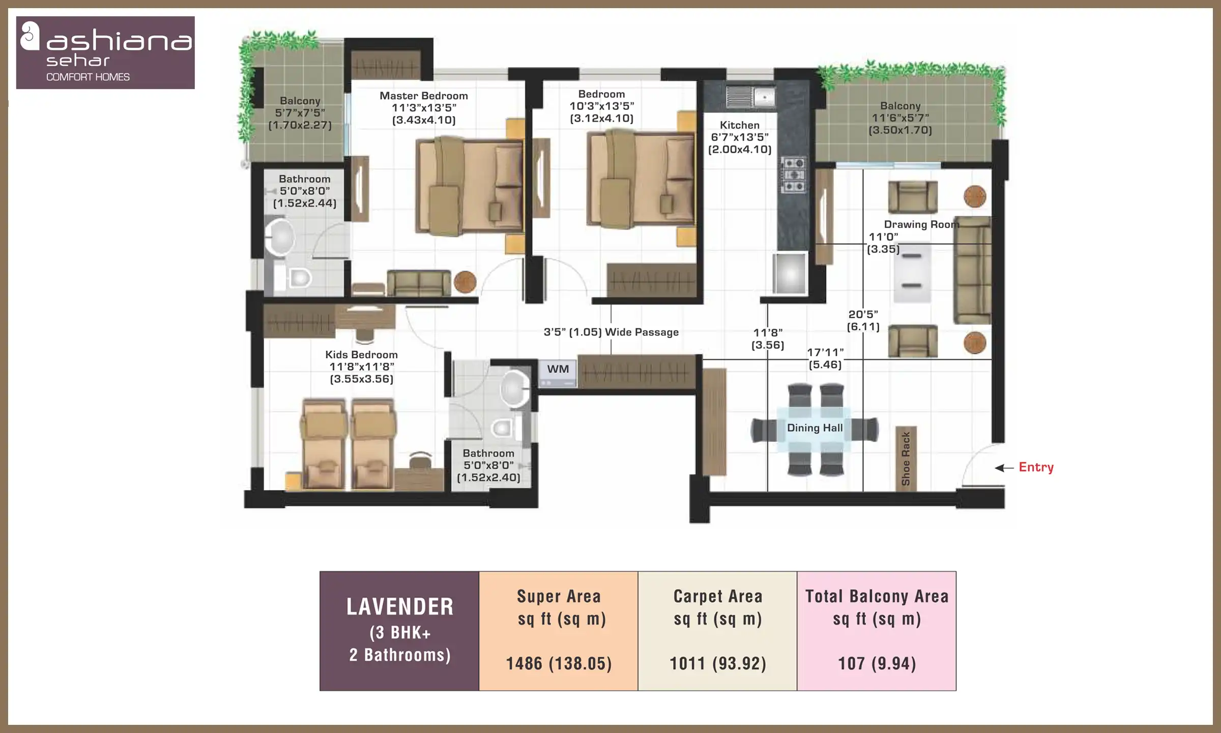 1486 Sqft