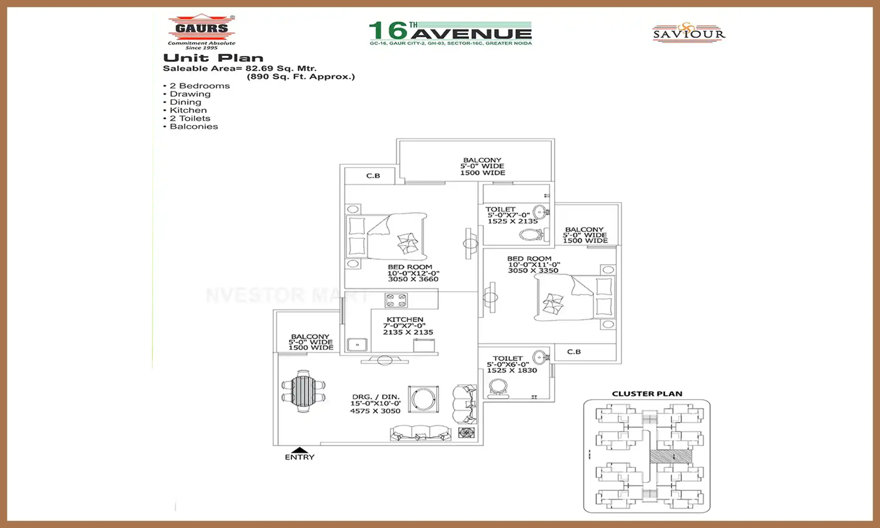 890 Sqft