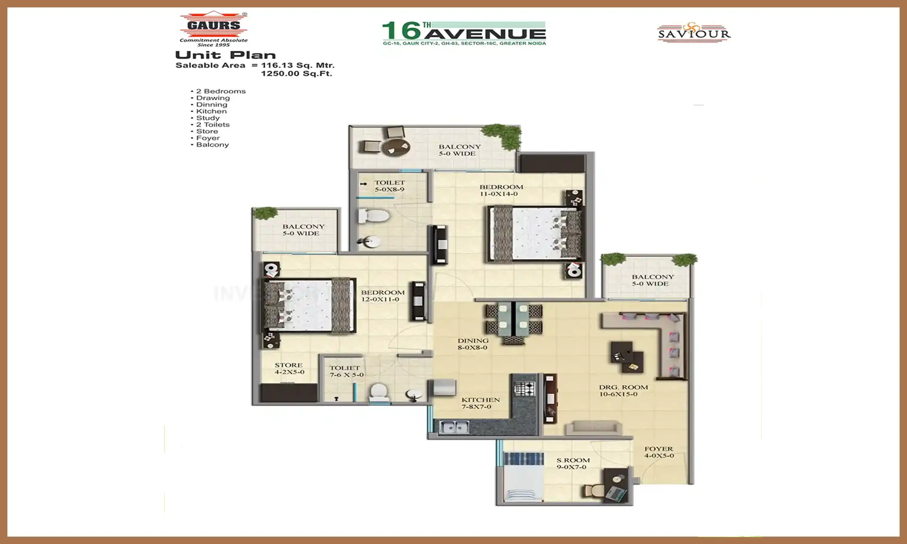 1250 Sqft