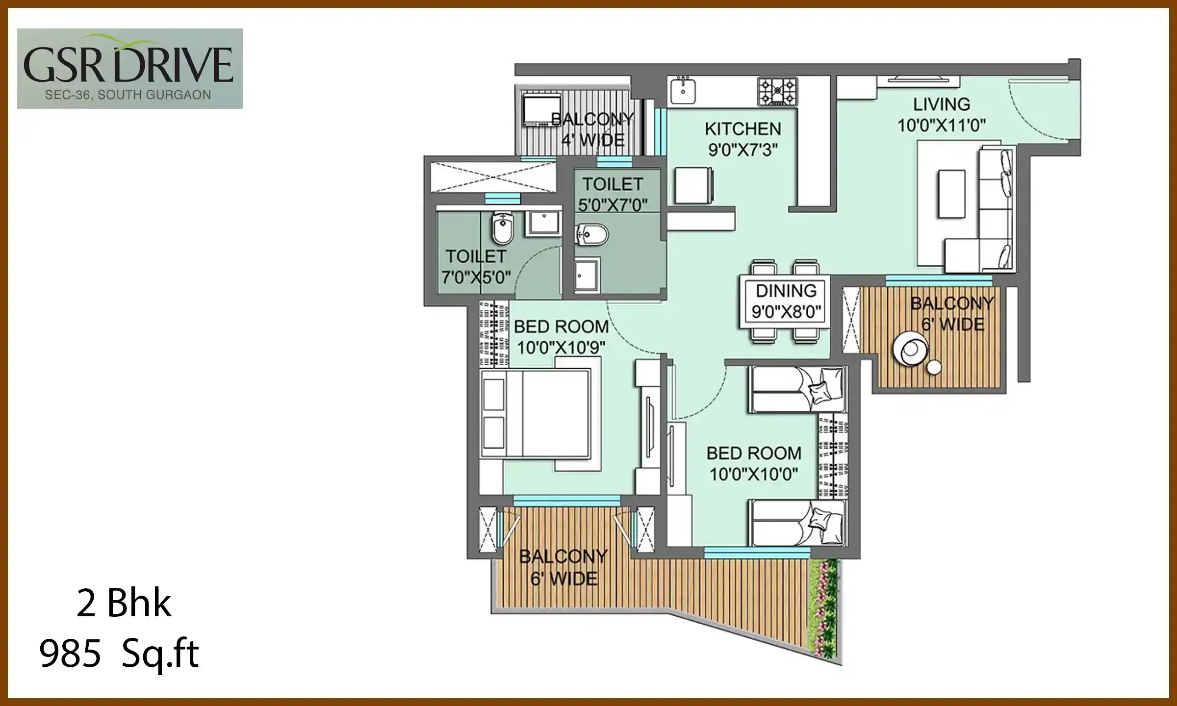 985 Sqft