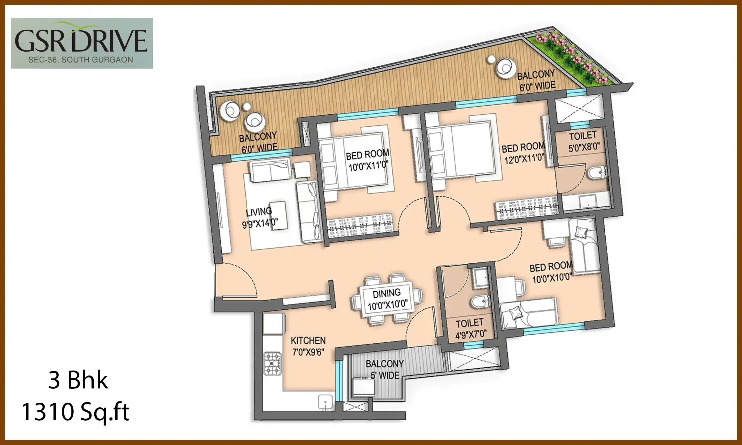 1310 Sqft