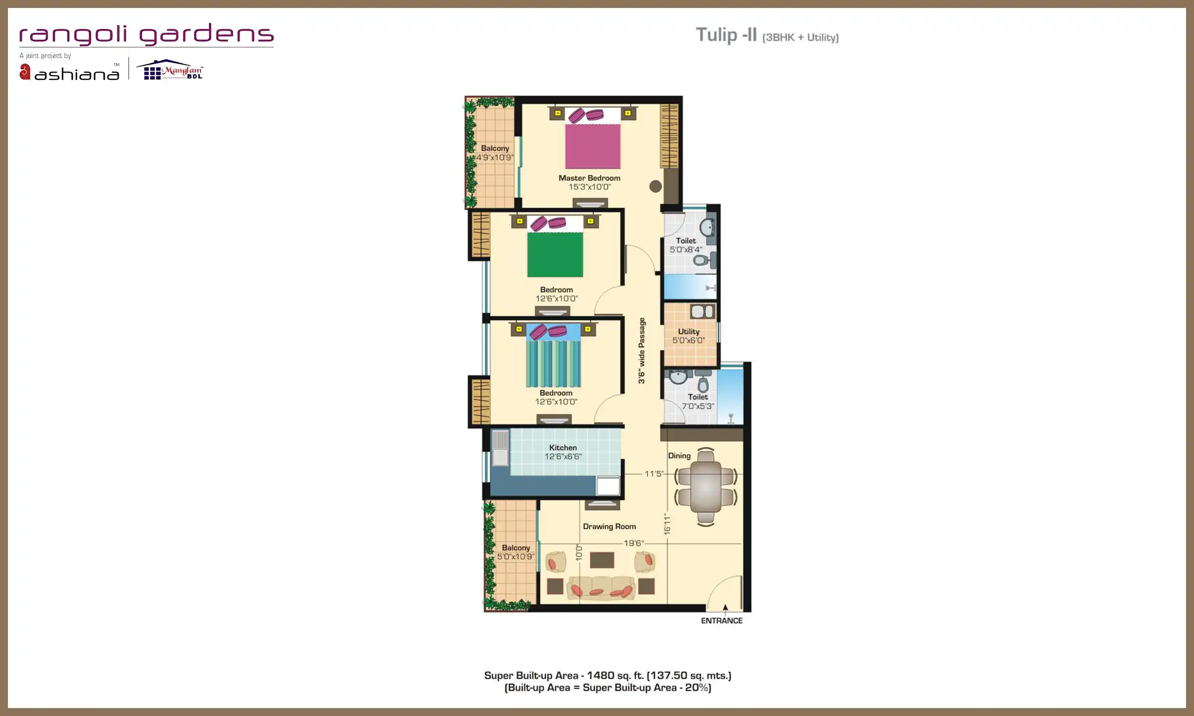 1480 Sqft