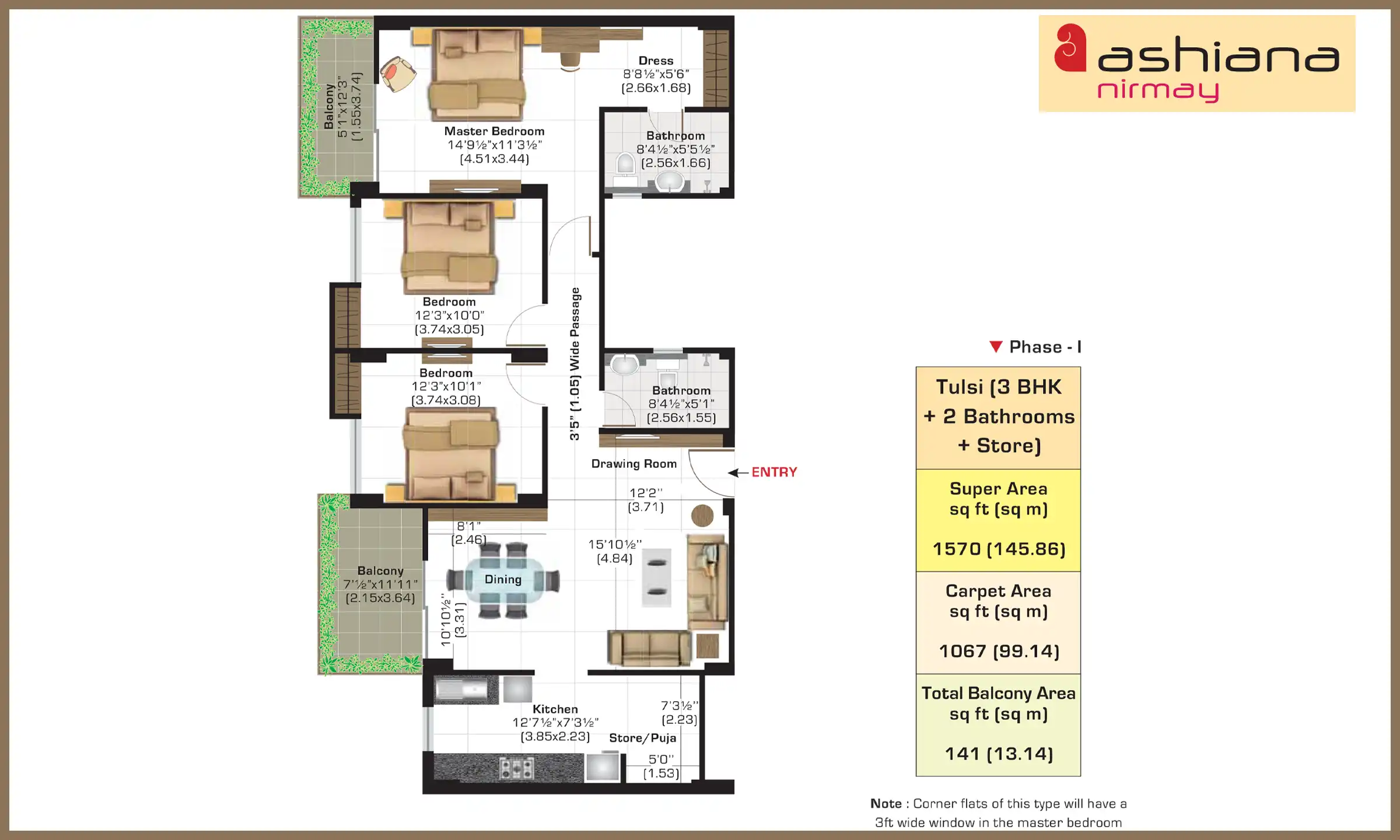 1570 Sqft