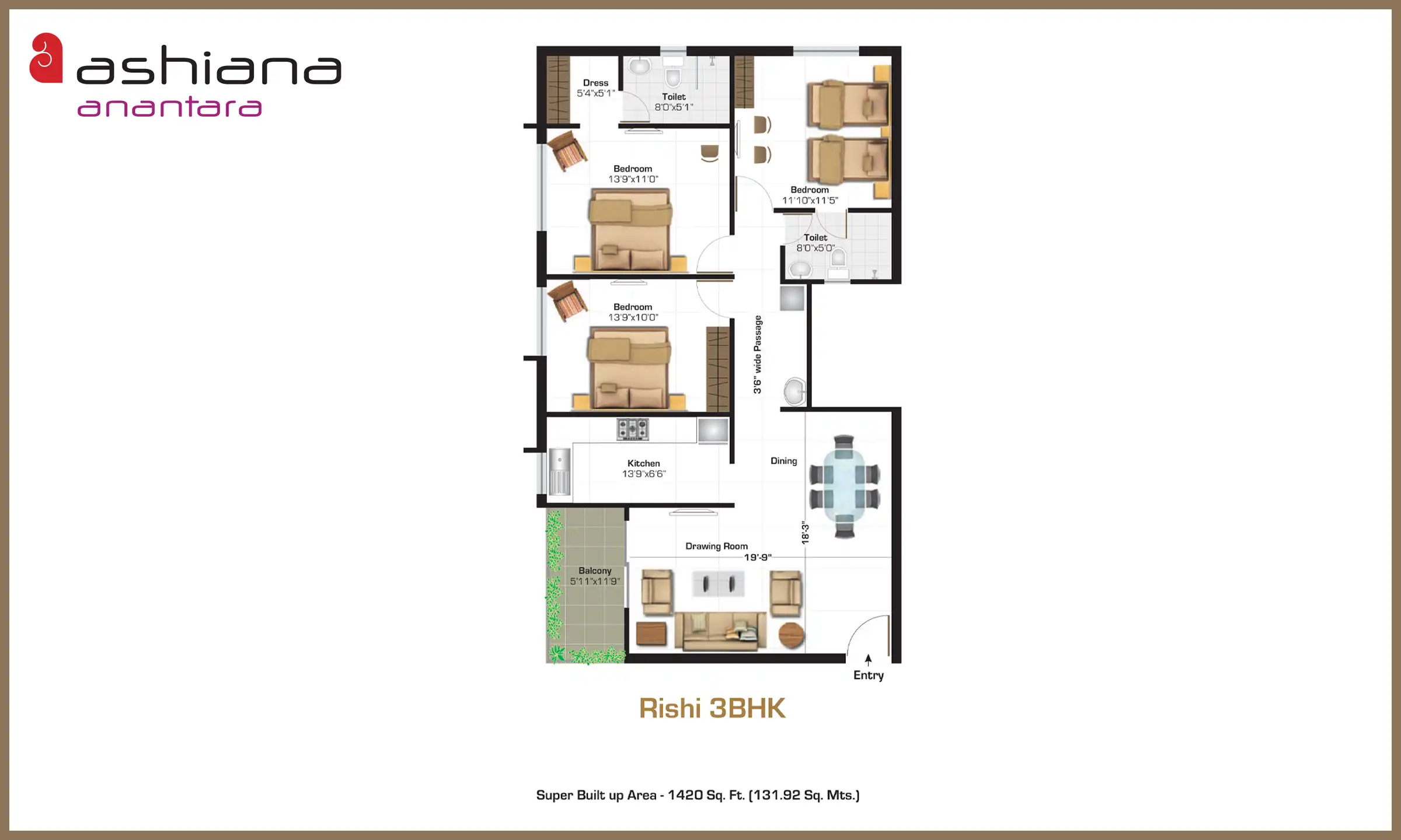 1420 Sqft
