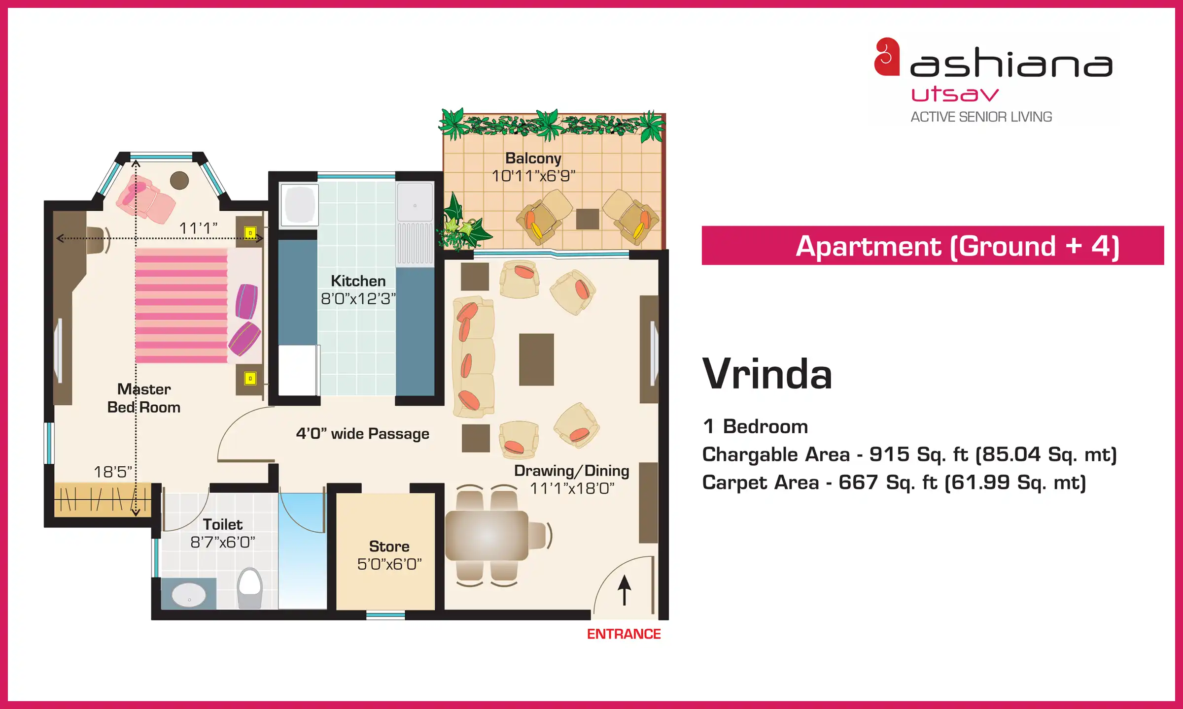 915 Sqft