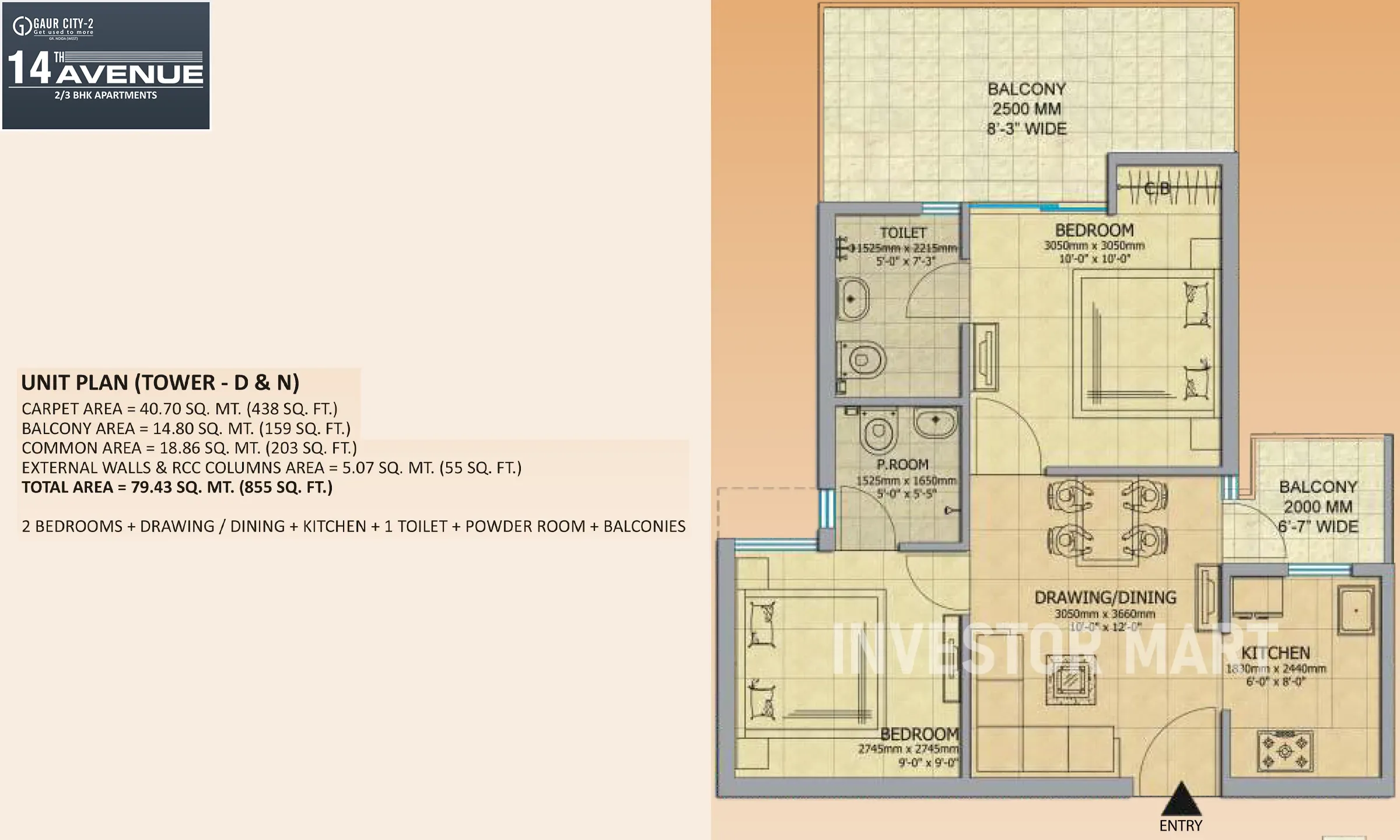 855 Sqft