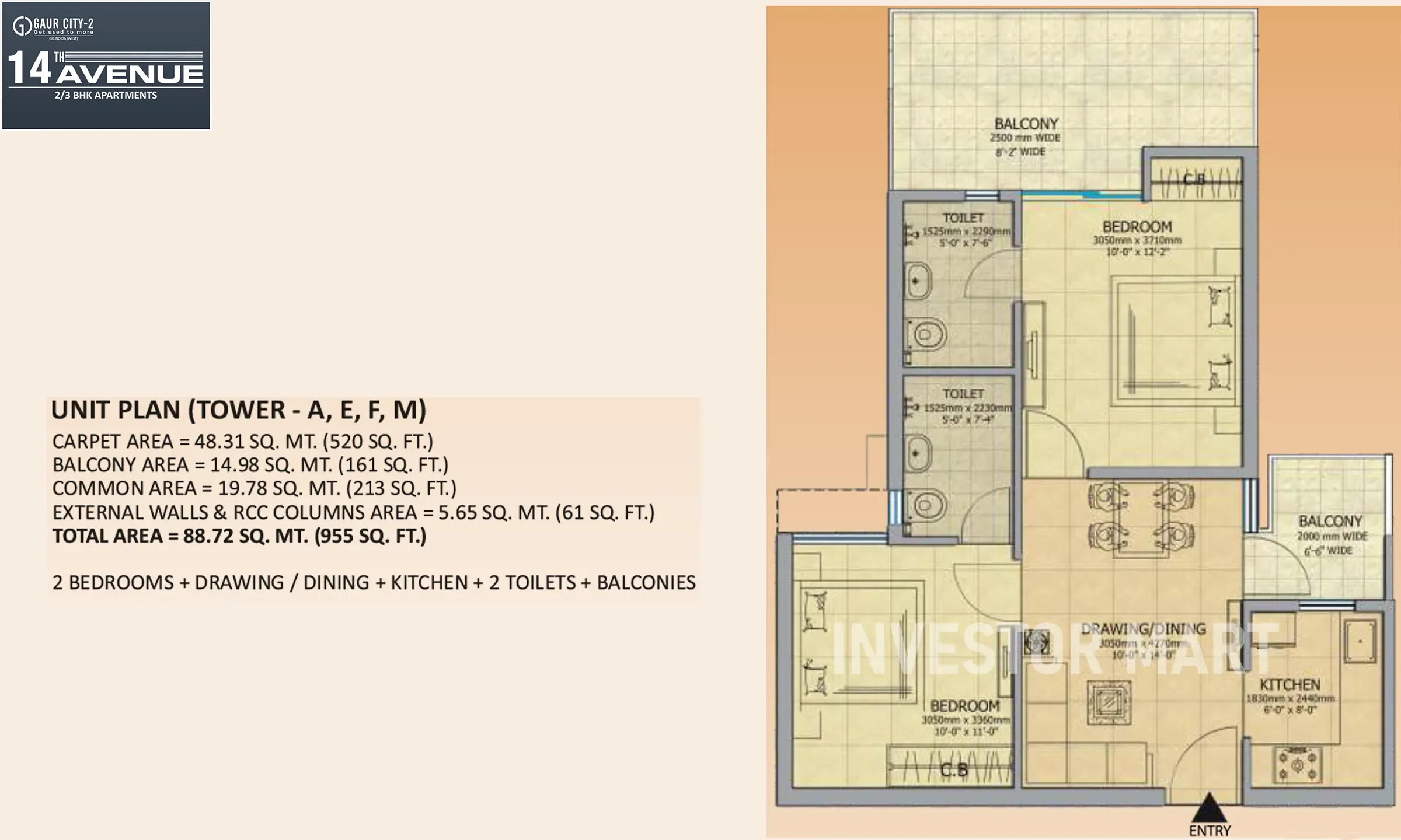955 Sqft