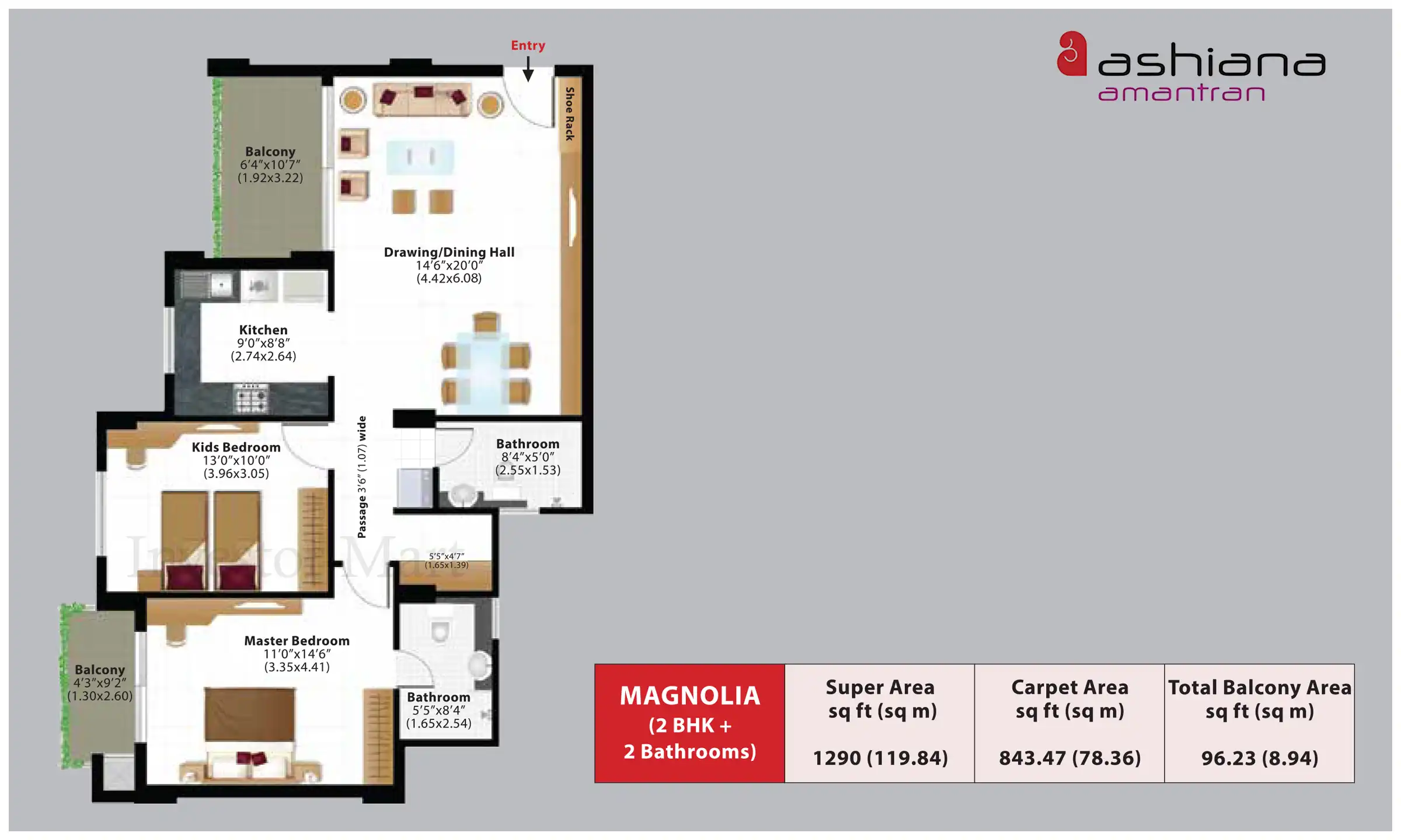 1290 Sqft