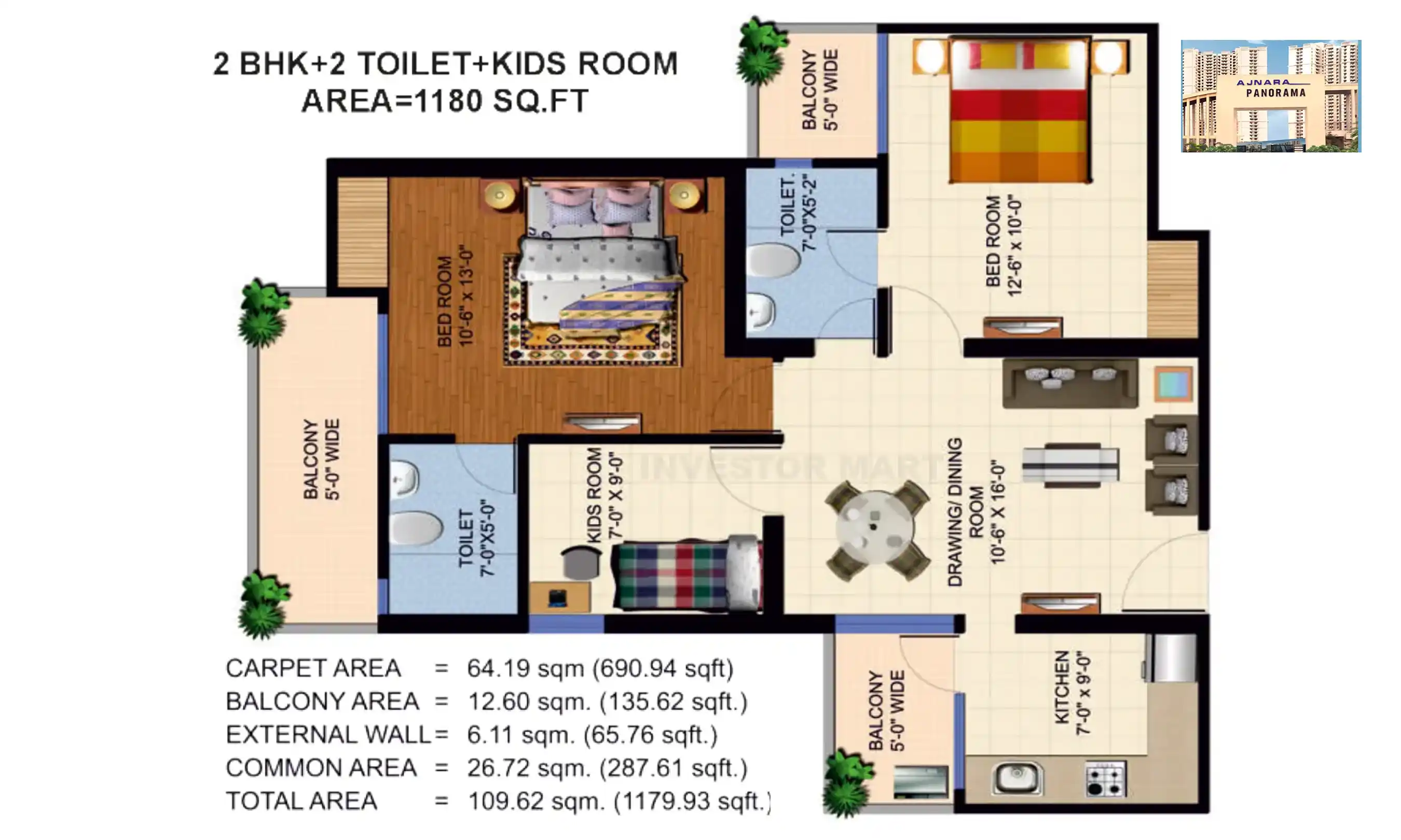 1180 Sqft