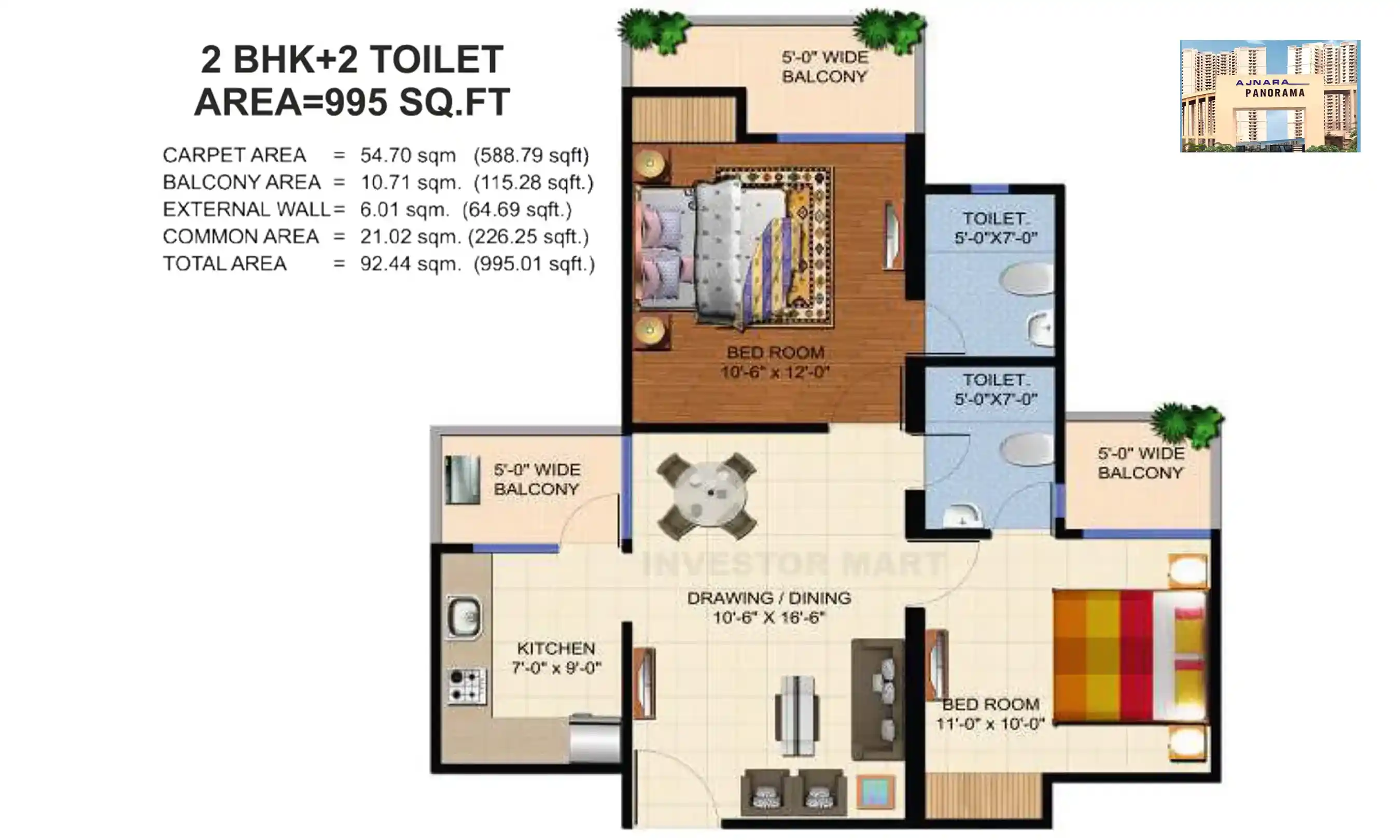 995 Sqft