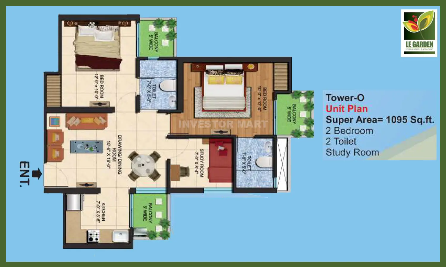 1095 Sqft